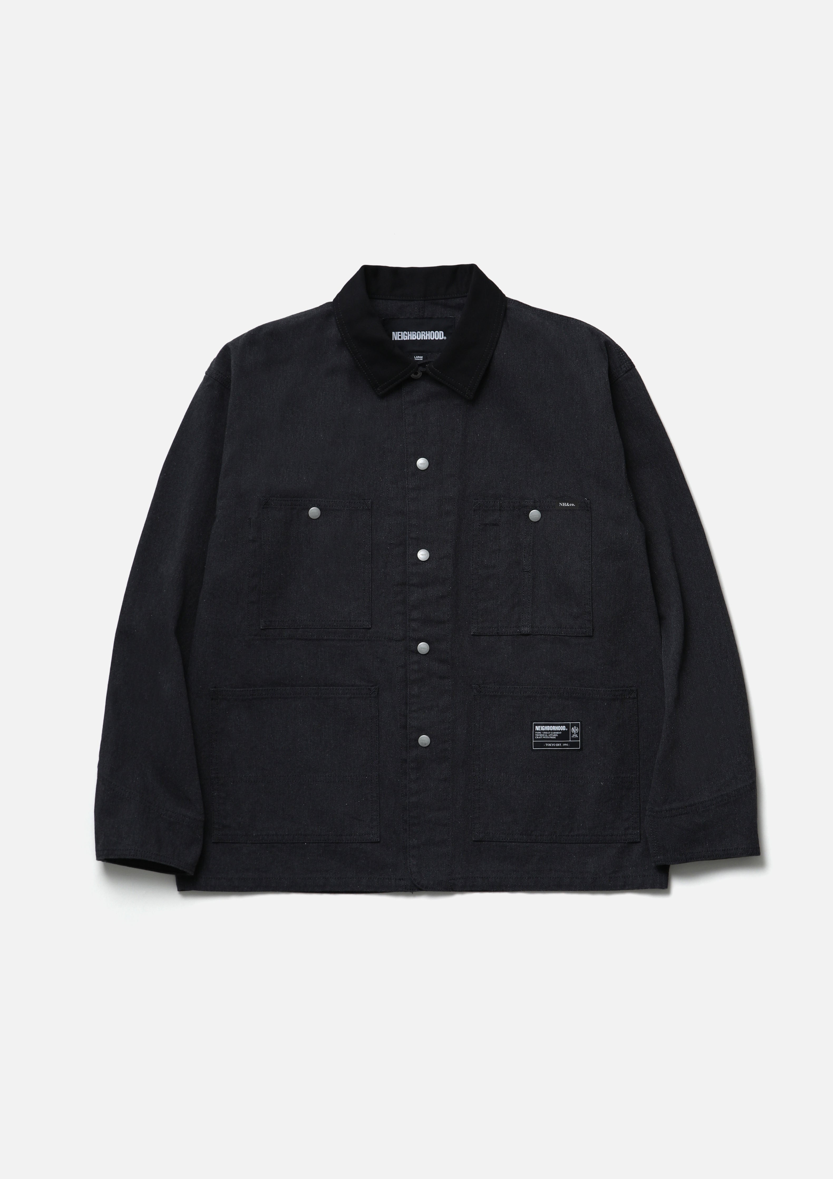 NEIGHBORHOOD /ノーカラーシャツジャケット OX COVERALL JACKET
