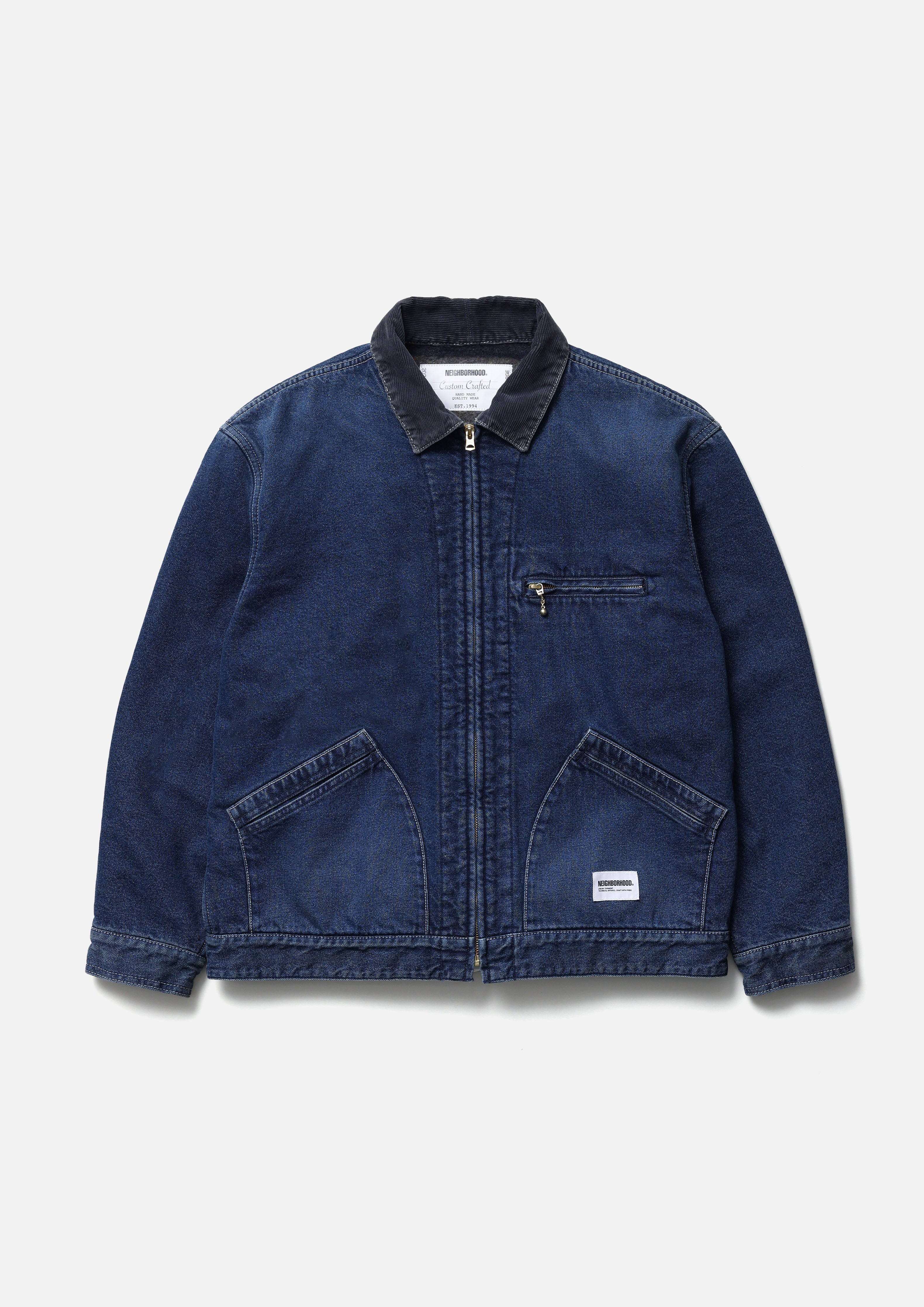 WASHED DENIM ZIP WORK JACKET