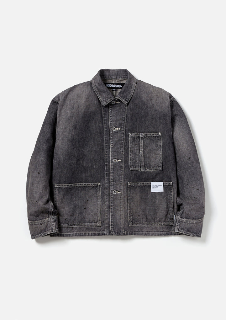 WASHED SHORT COVERALL JACKET