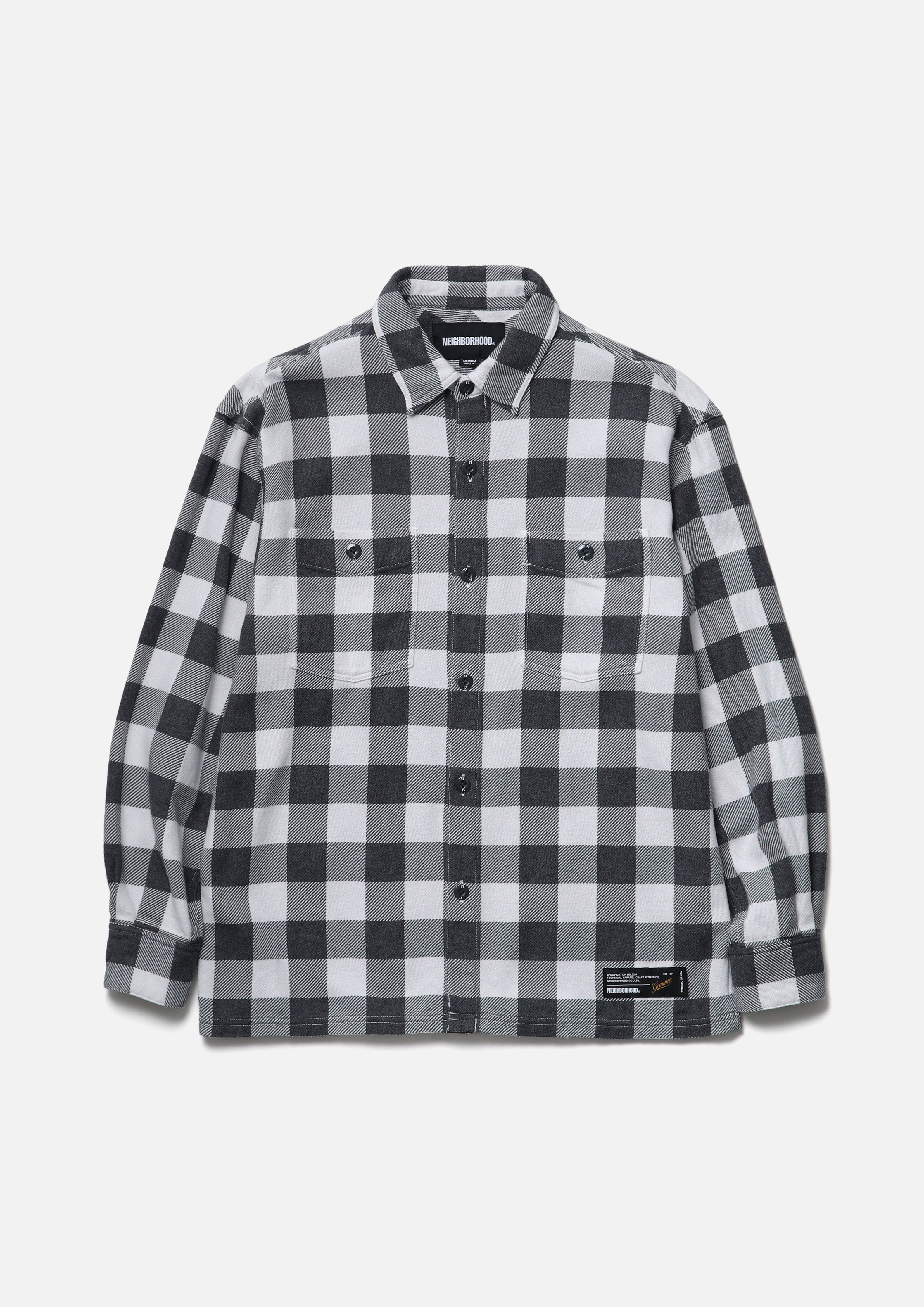 GARMENT DYED BLOCK CHECK SHIRT LS