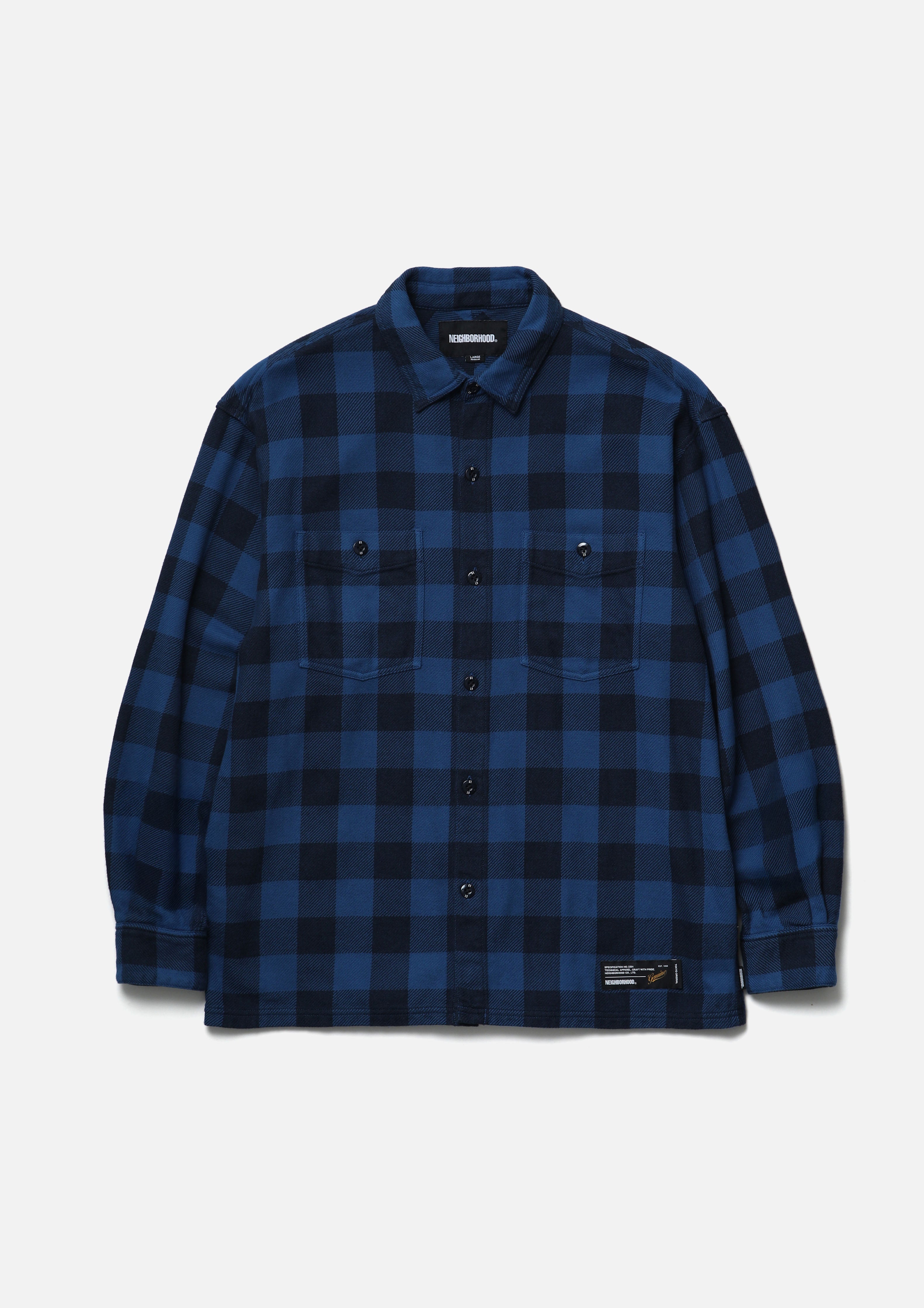 GARMENT DYED BLOCK CHECK SHIRT LS