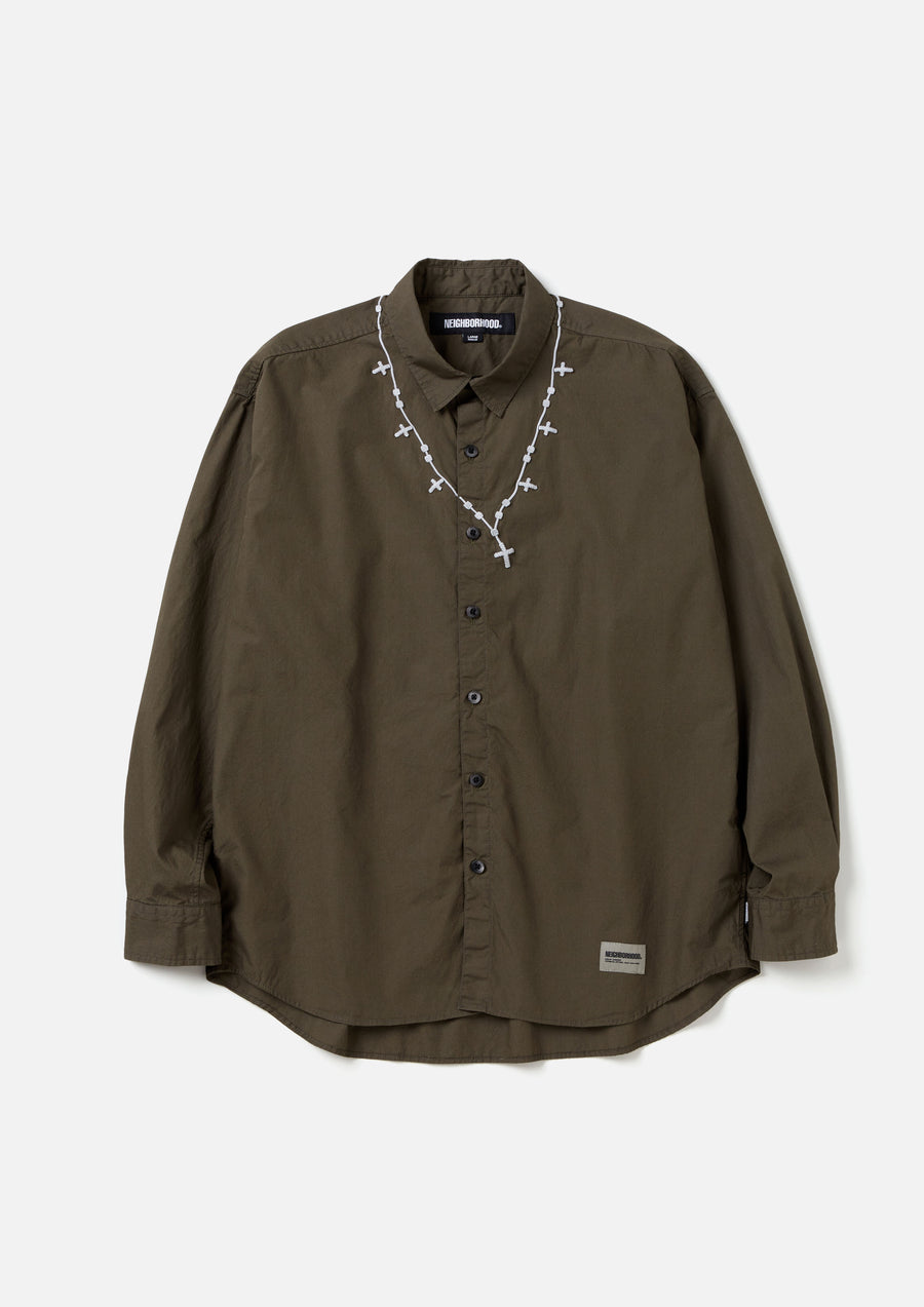 CROSS EMBROIDERY SHIRT LS