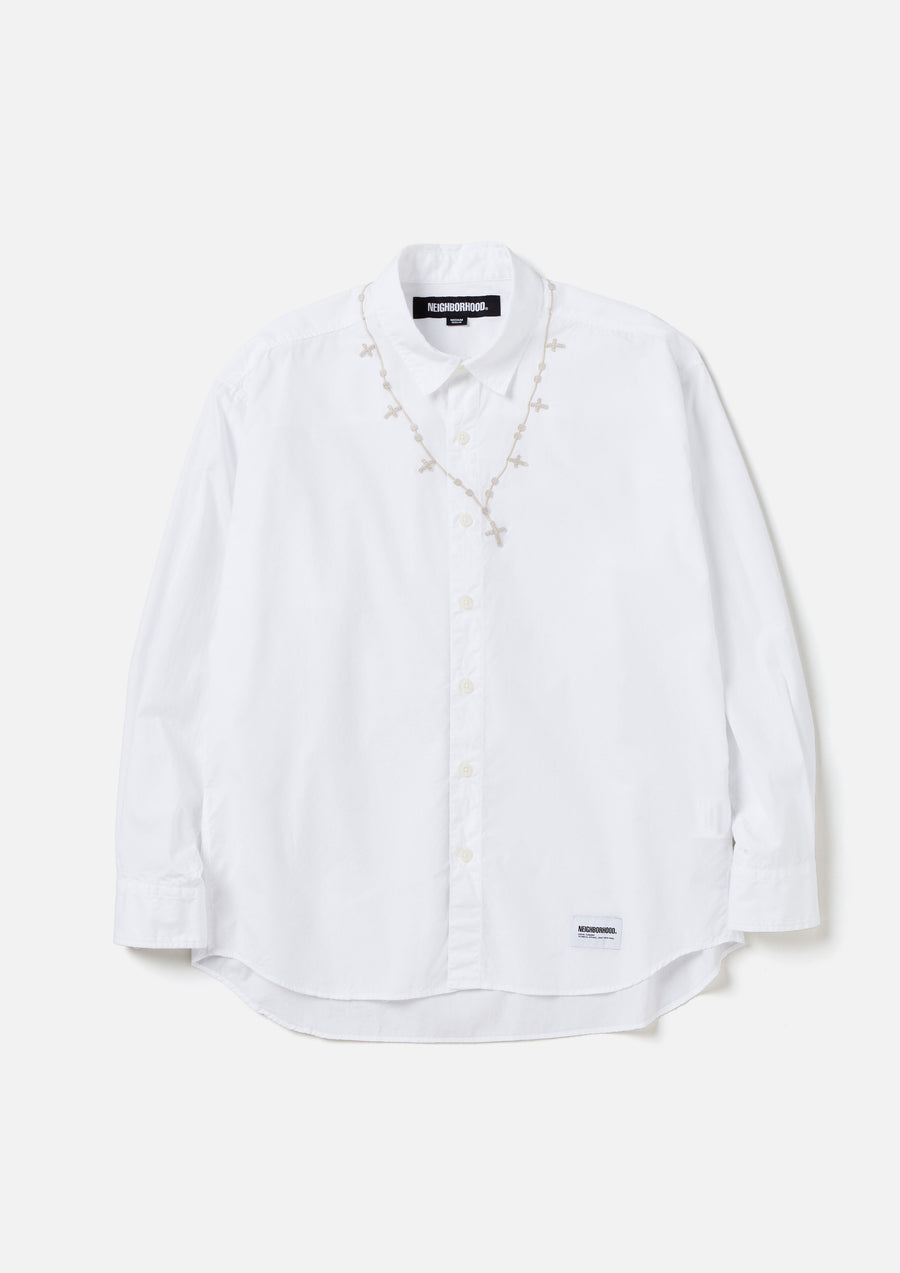 CROSS EMBROIDERY SHIRT LS