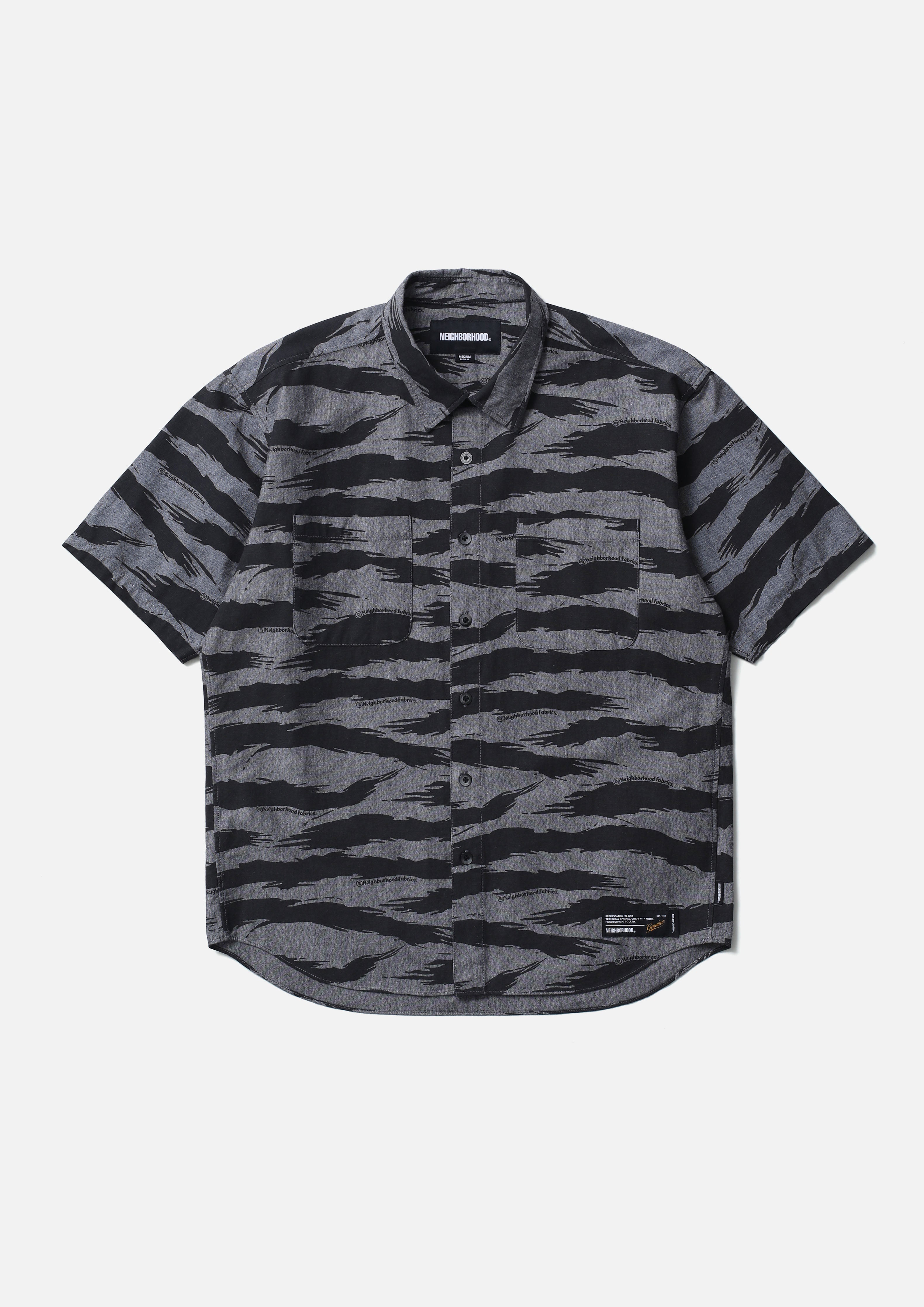 CAMO PATTERN CHAMBRAY SHIRT SS