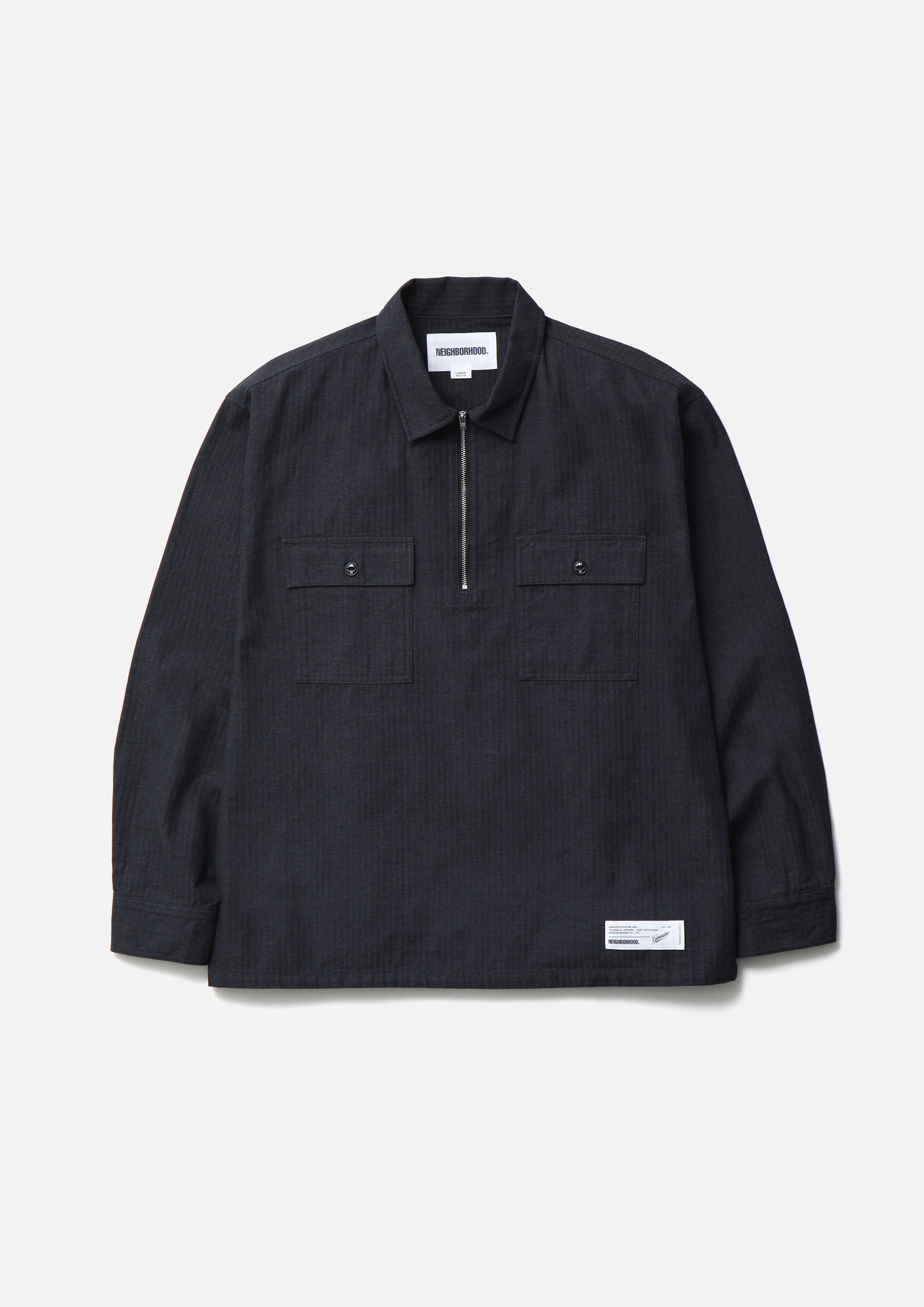 ヘリオットエミル メタルベストシャツ パンツ セット HALF ZIP WORK SHIRT LS