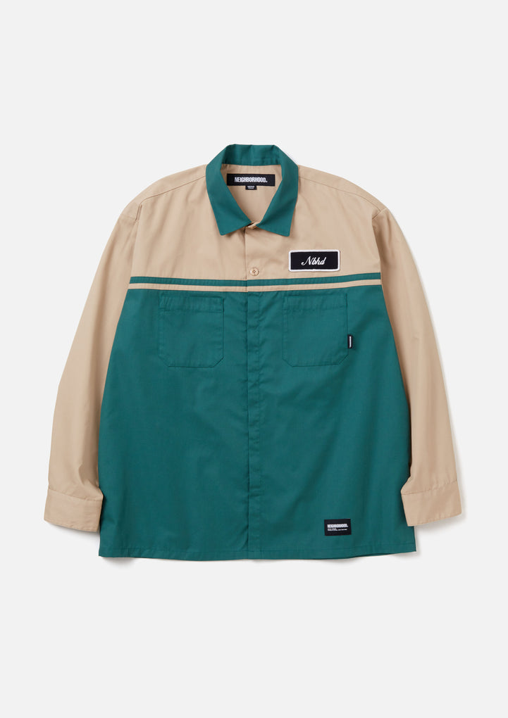 TWO TONE WORK SHIRT LS