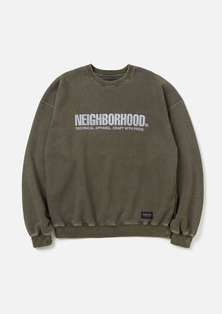PIGMENT DYED SWEATSHIRT LS