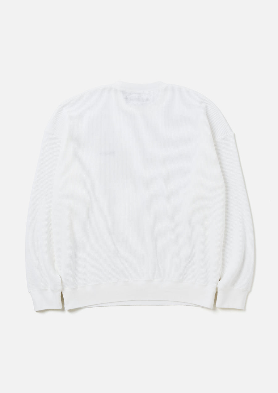 WAFFLE FABRIC CREWNECK LS