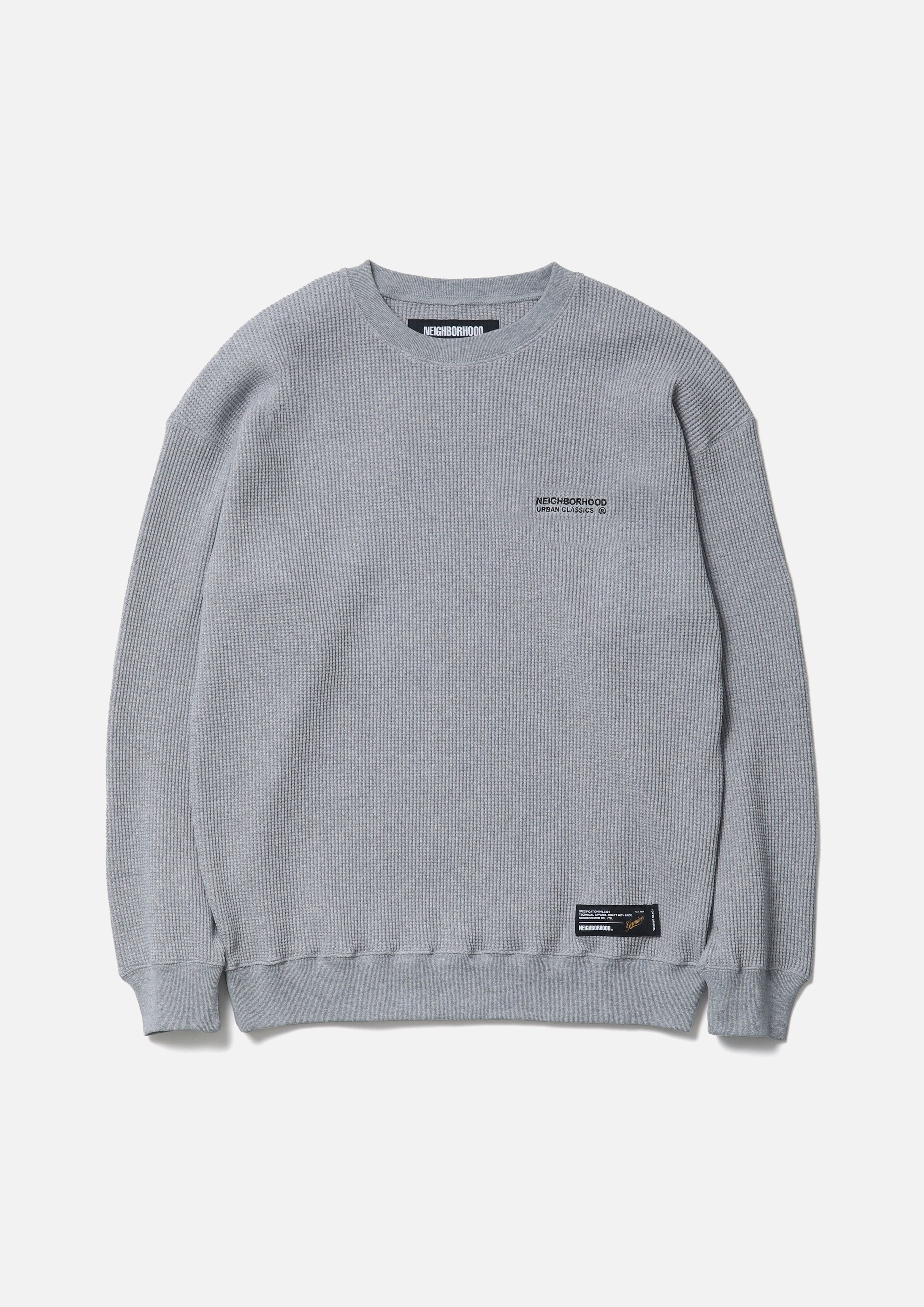 WAFFLE FABRIC CREWNECK LS-1