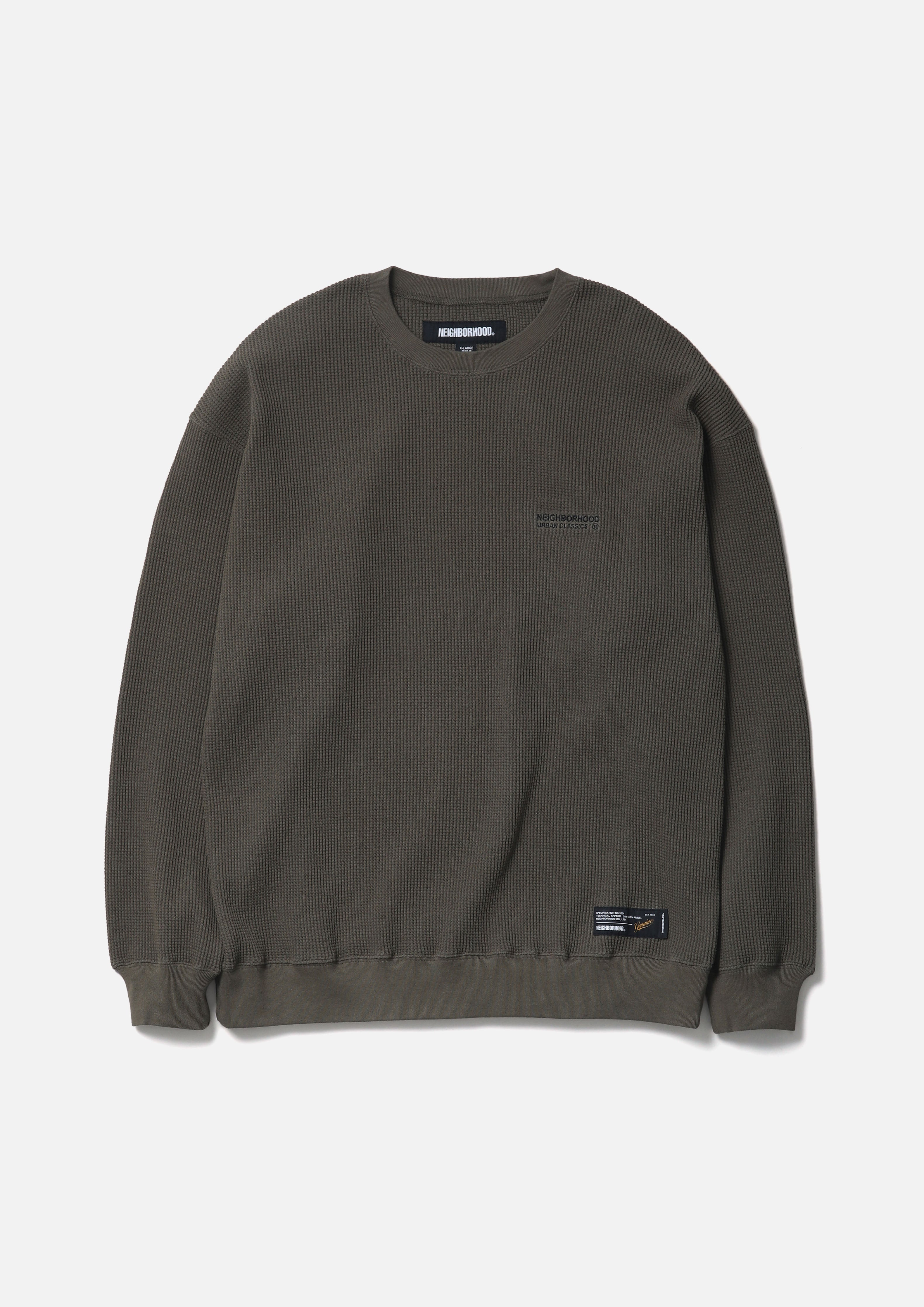 WAFFLE FABRIC CREWNECK LS-1