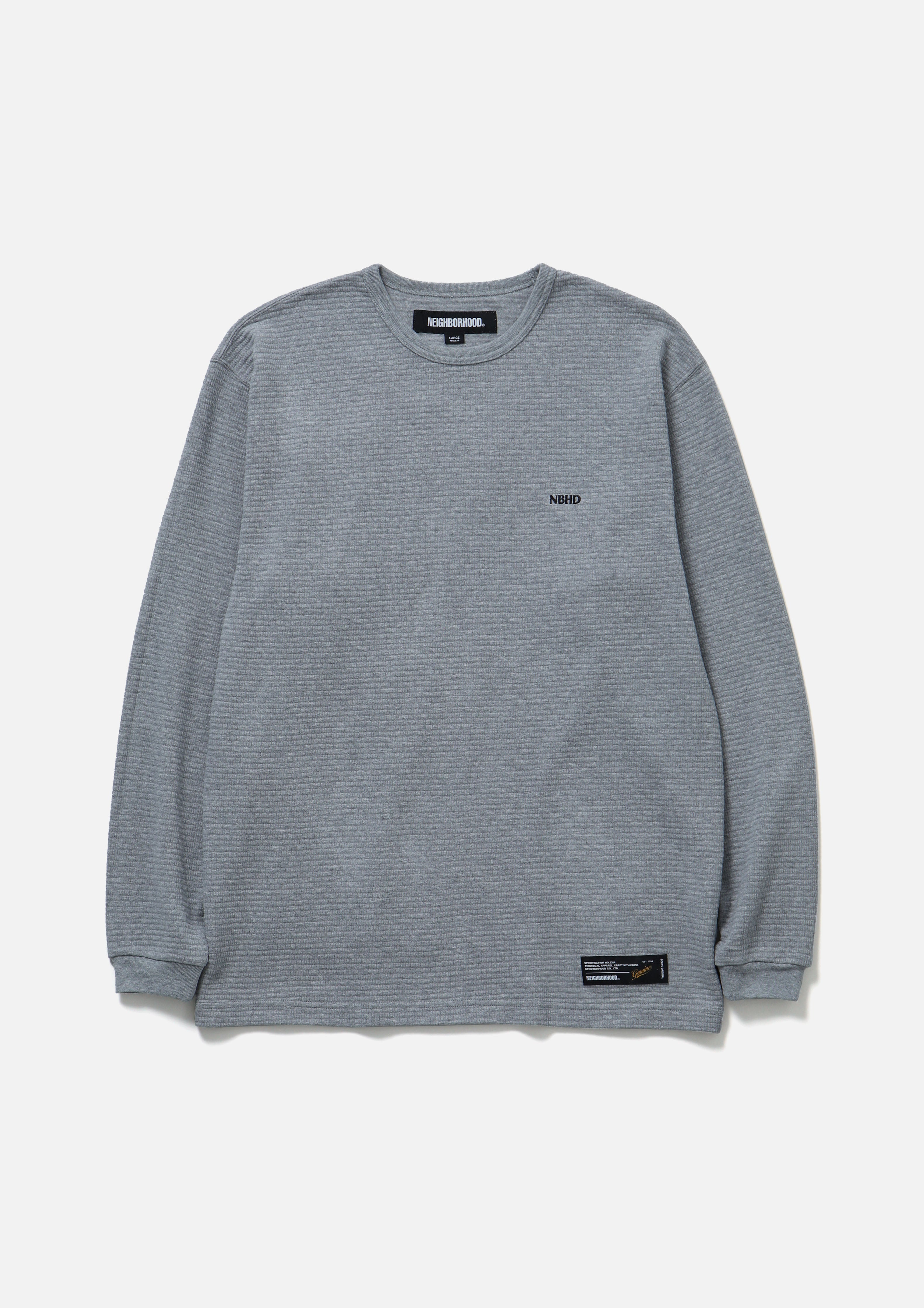 WAFFLE FABRIC CREWNECK LS-2