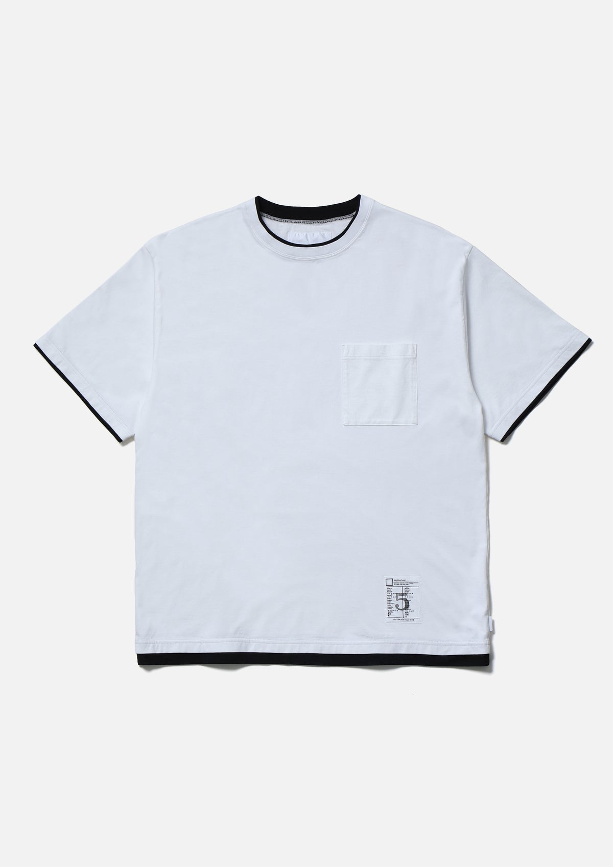 BW . LAYERED TRIM CREWNECK SS