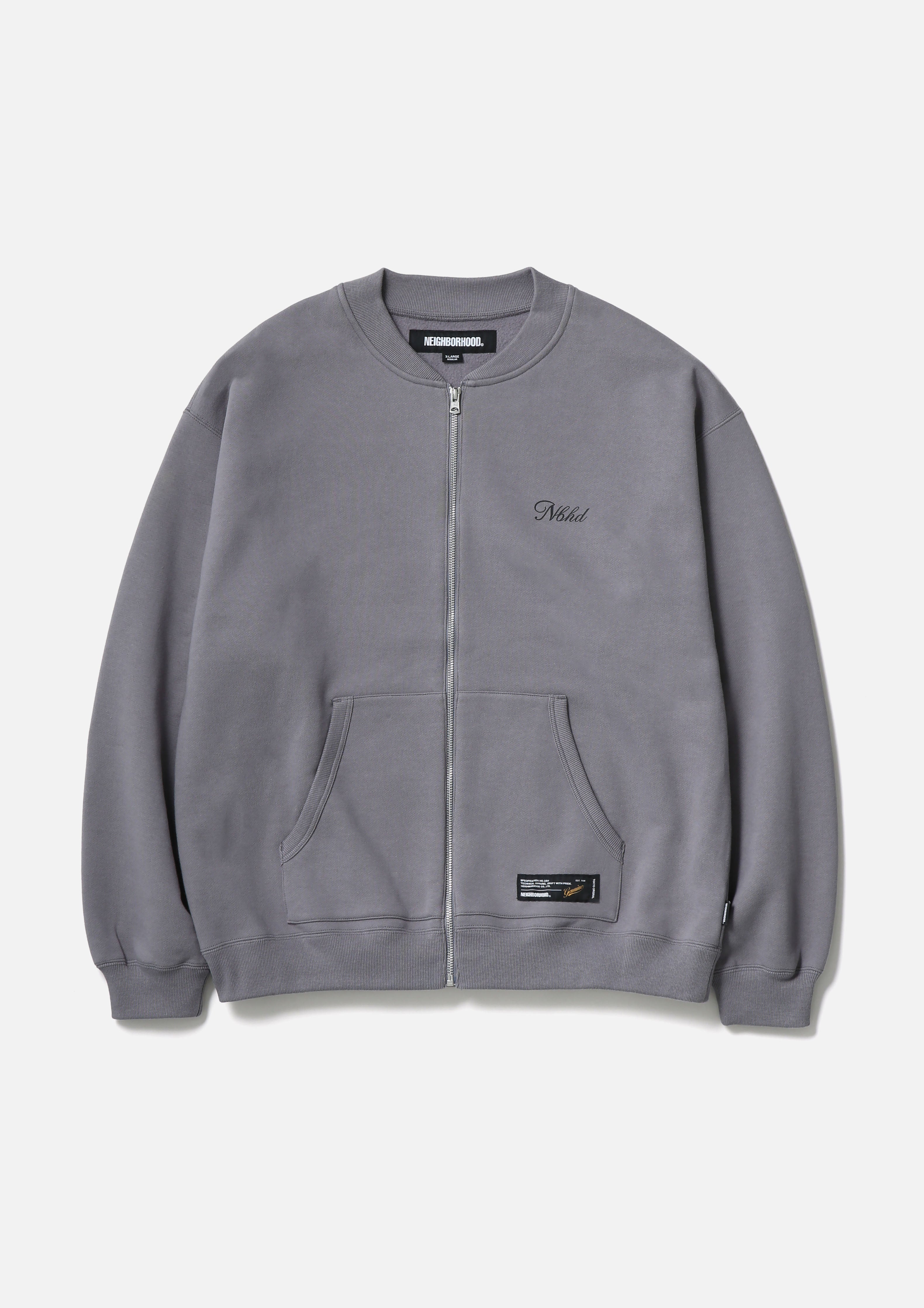 PLAIN SWEAT ZIP JACKET LS