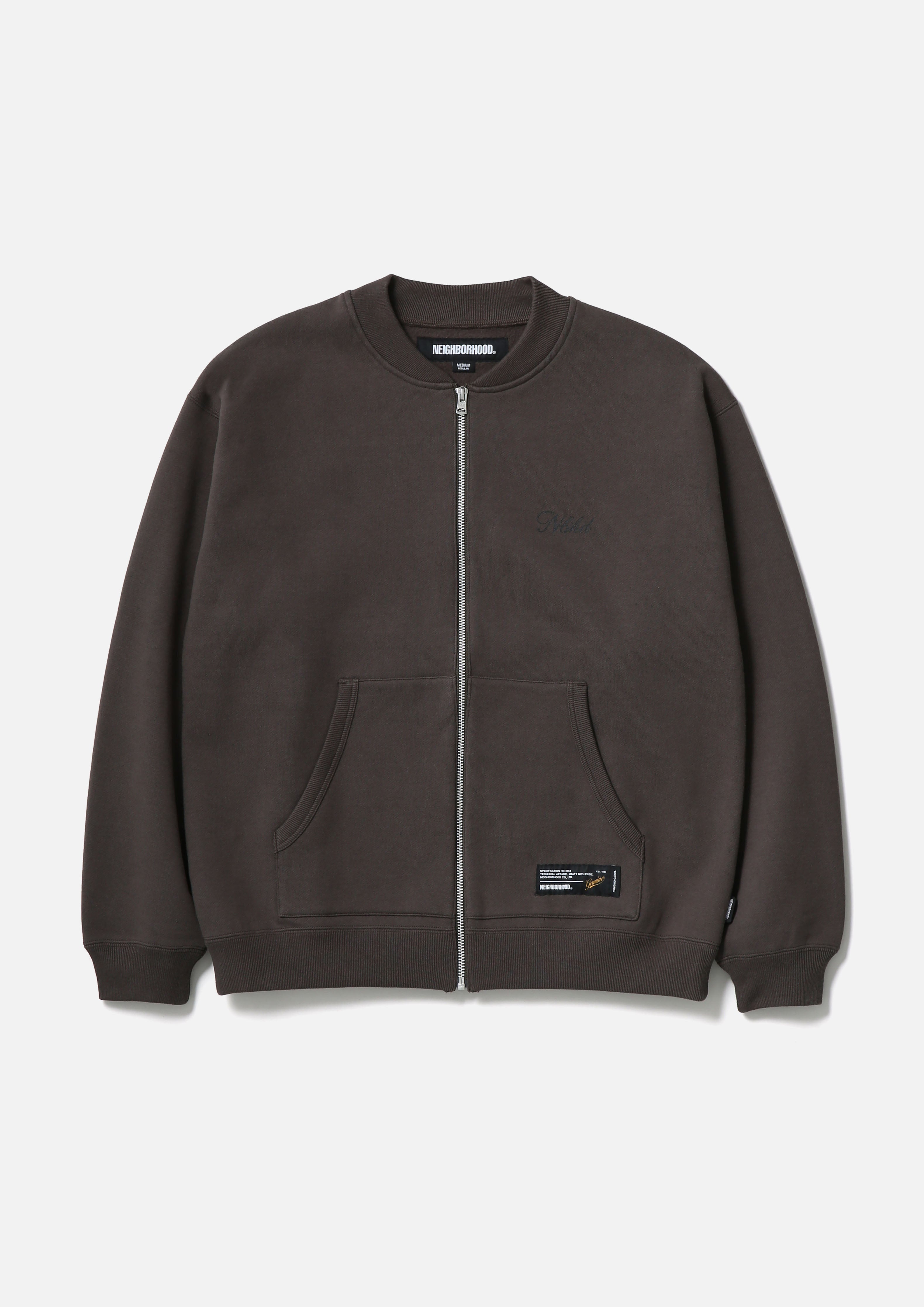 PLAIN SWEAT ZIP JACKET LS