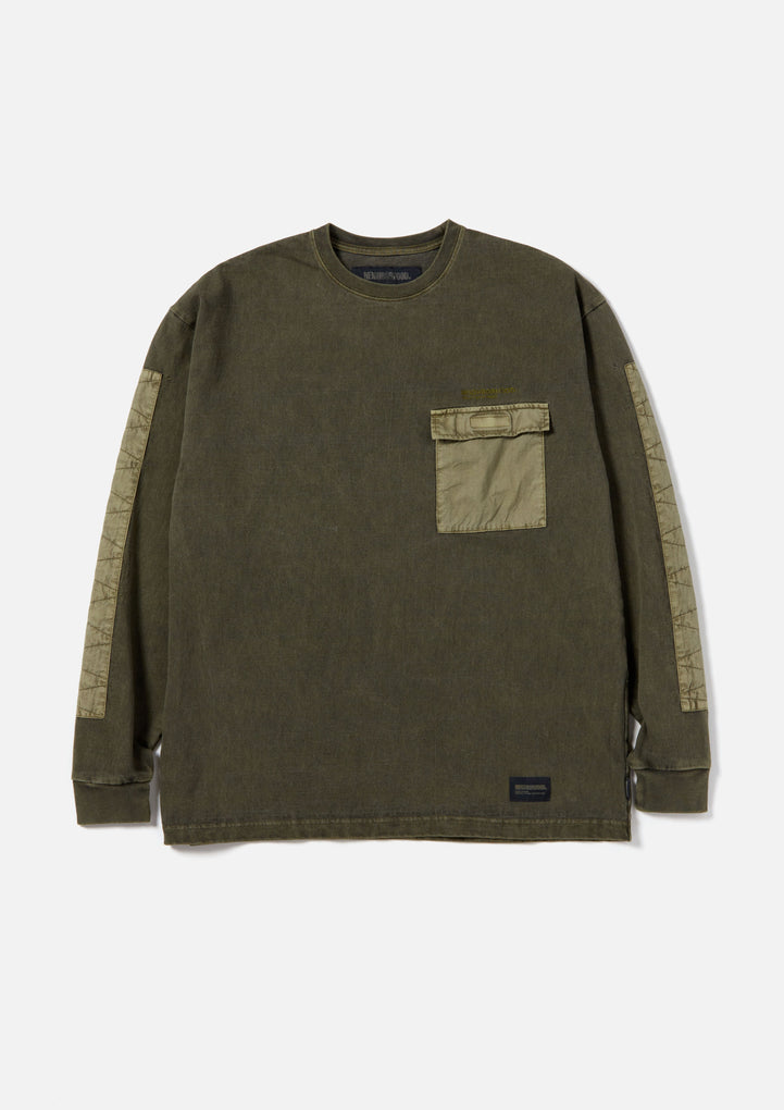 DESIGN PIGMENT DYED CREWNECK LS