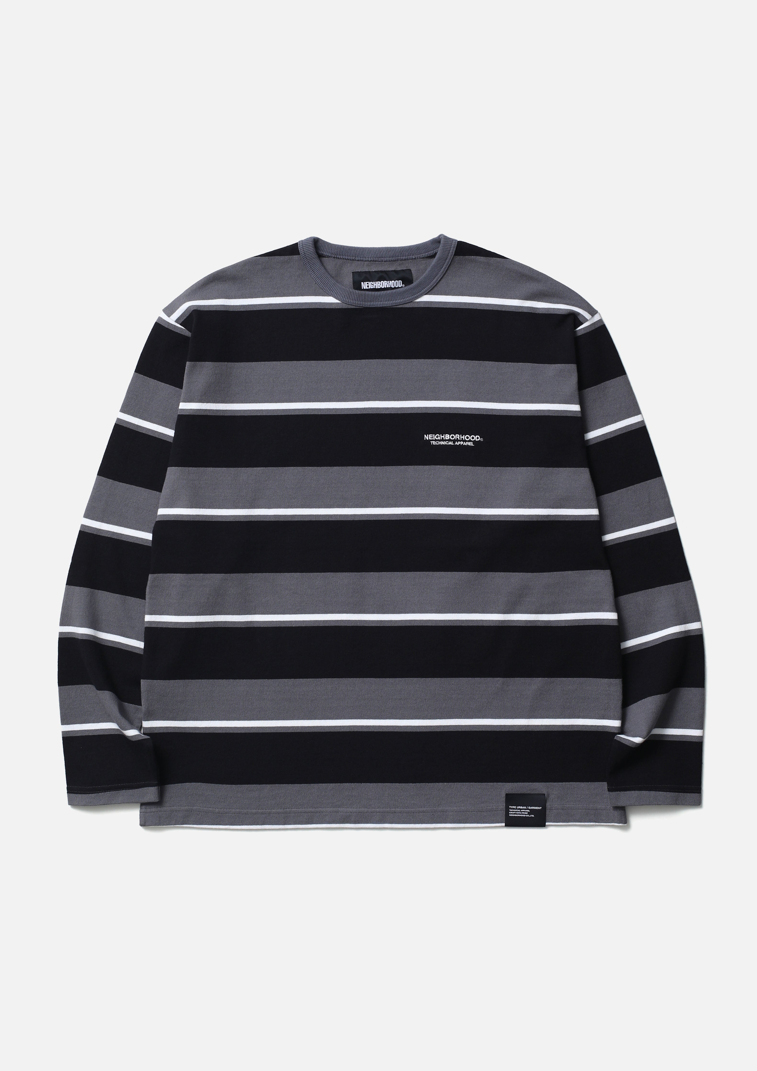BORDER CREW NECK LS