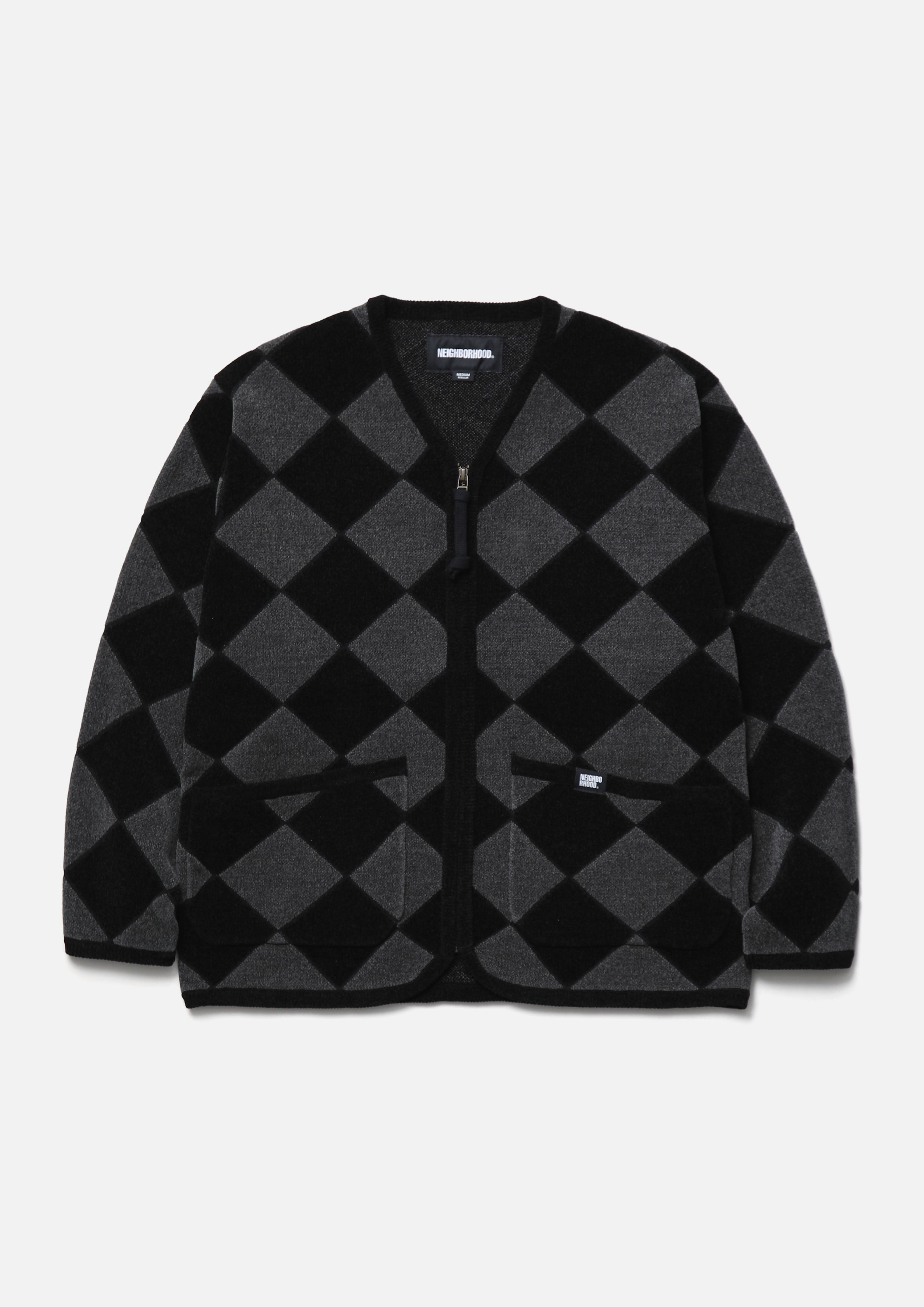 CHECKER ZIP CARDIGAN