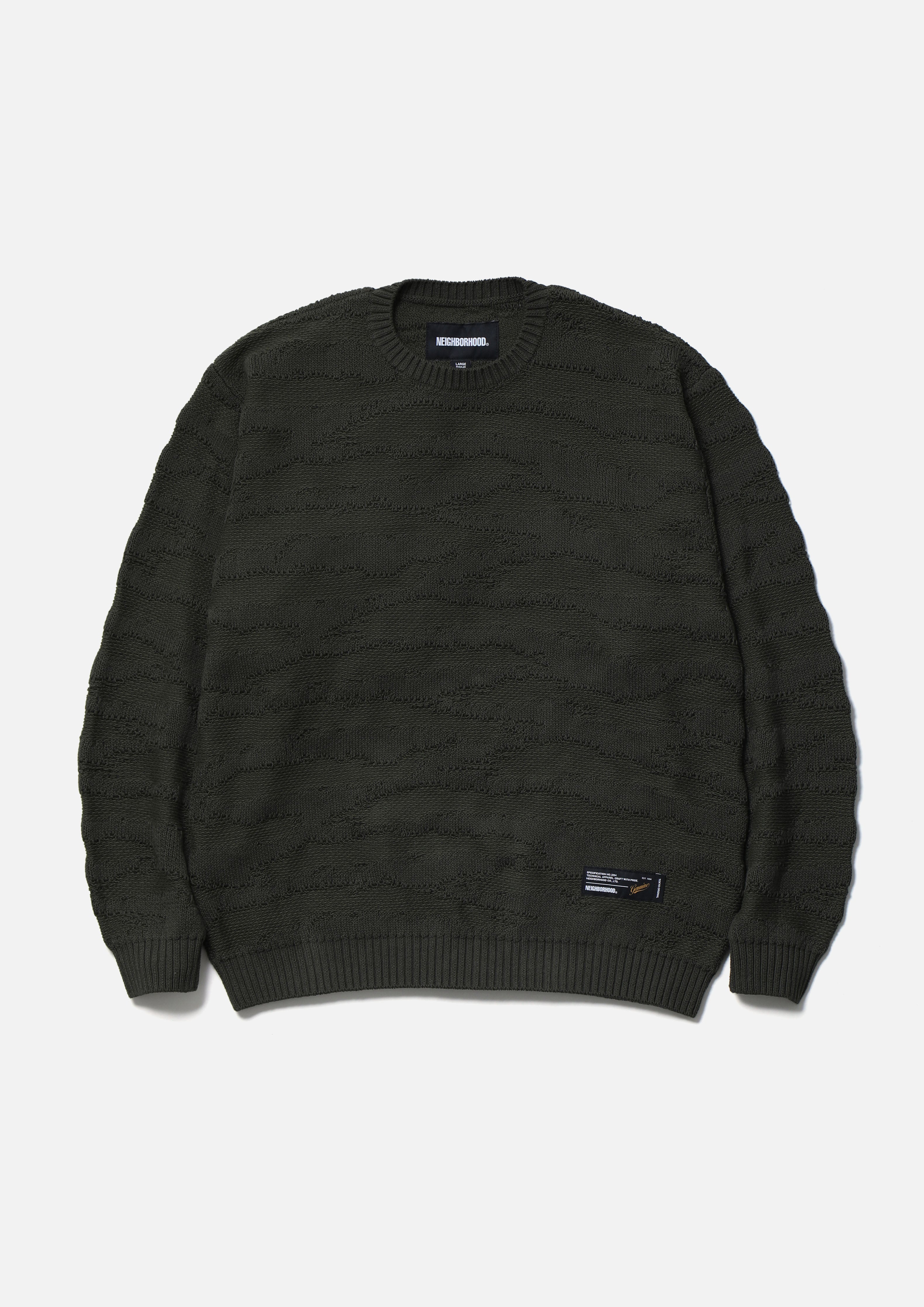 CAMO PATTERN CREWNECK SWEATER