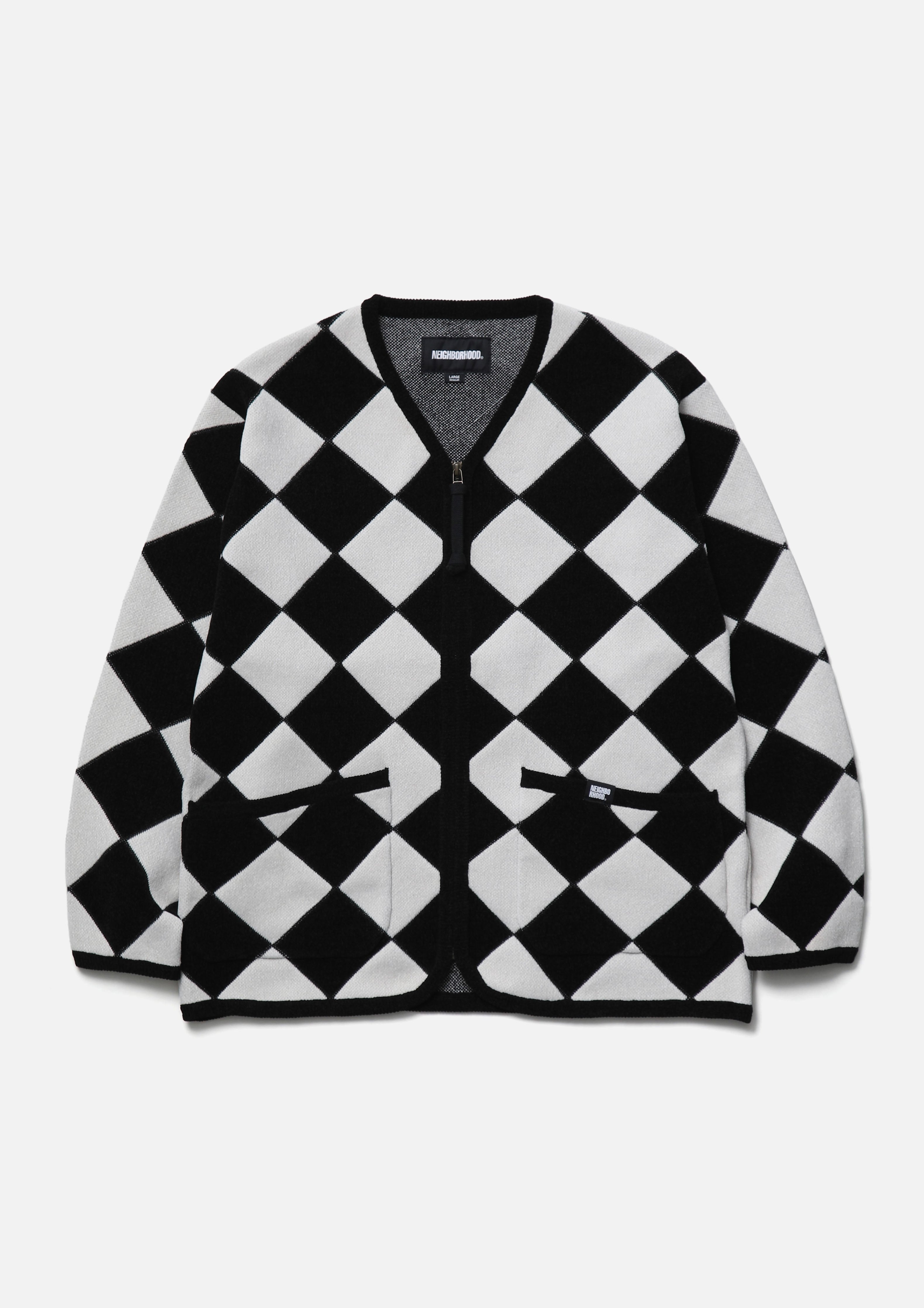 CHECKER ZIP CARDIGAN