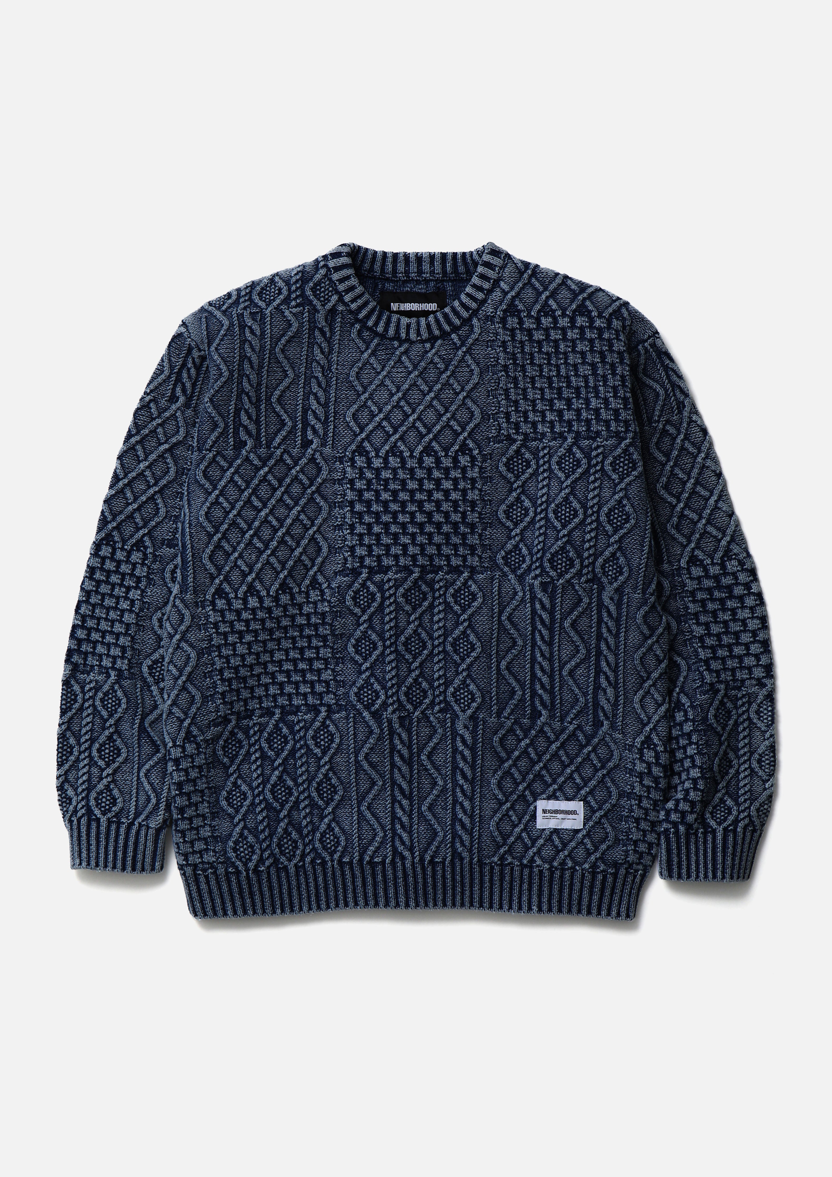 ら*も様 nahyat 24ss cable knit WASHED BLOCK CABLE SWEATER