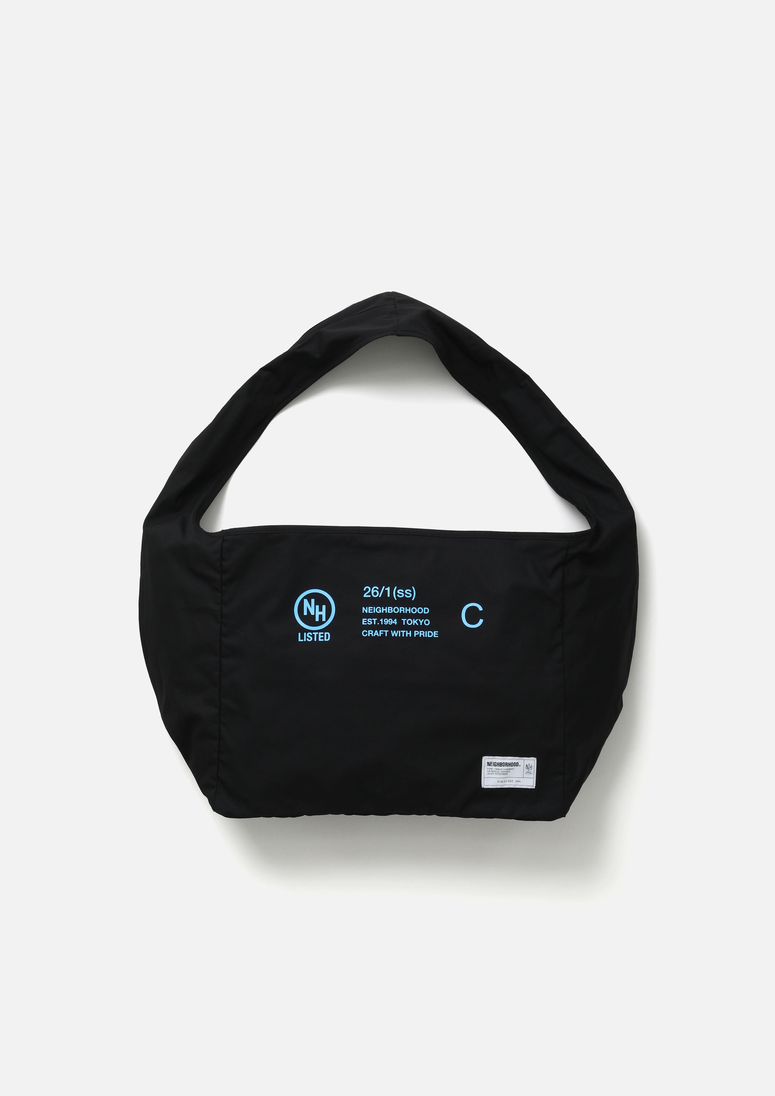 hood newspaper bag BLACK モリハルナ SOLID NEWSPAPER BAG