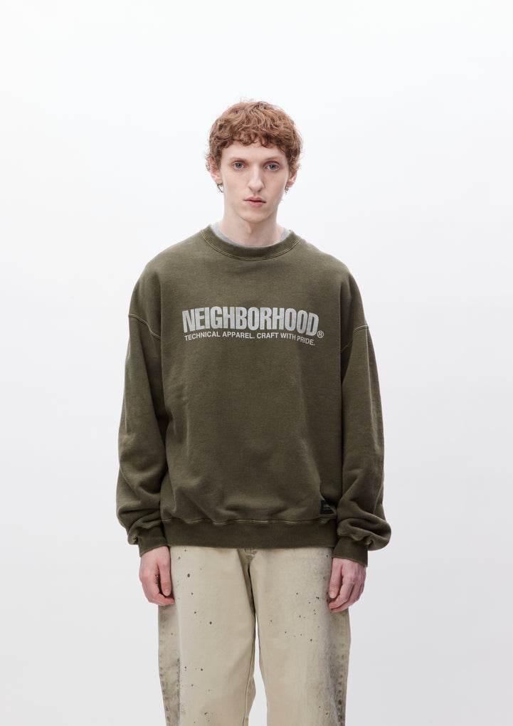 PIGMENT DYED SWEATSHIRT LS