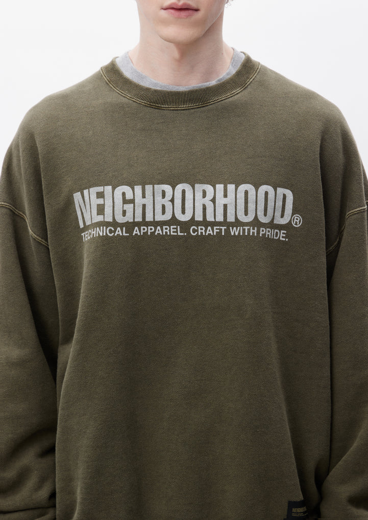 PIGMENT DYED SWEATSHIRT LS