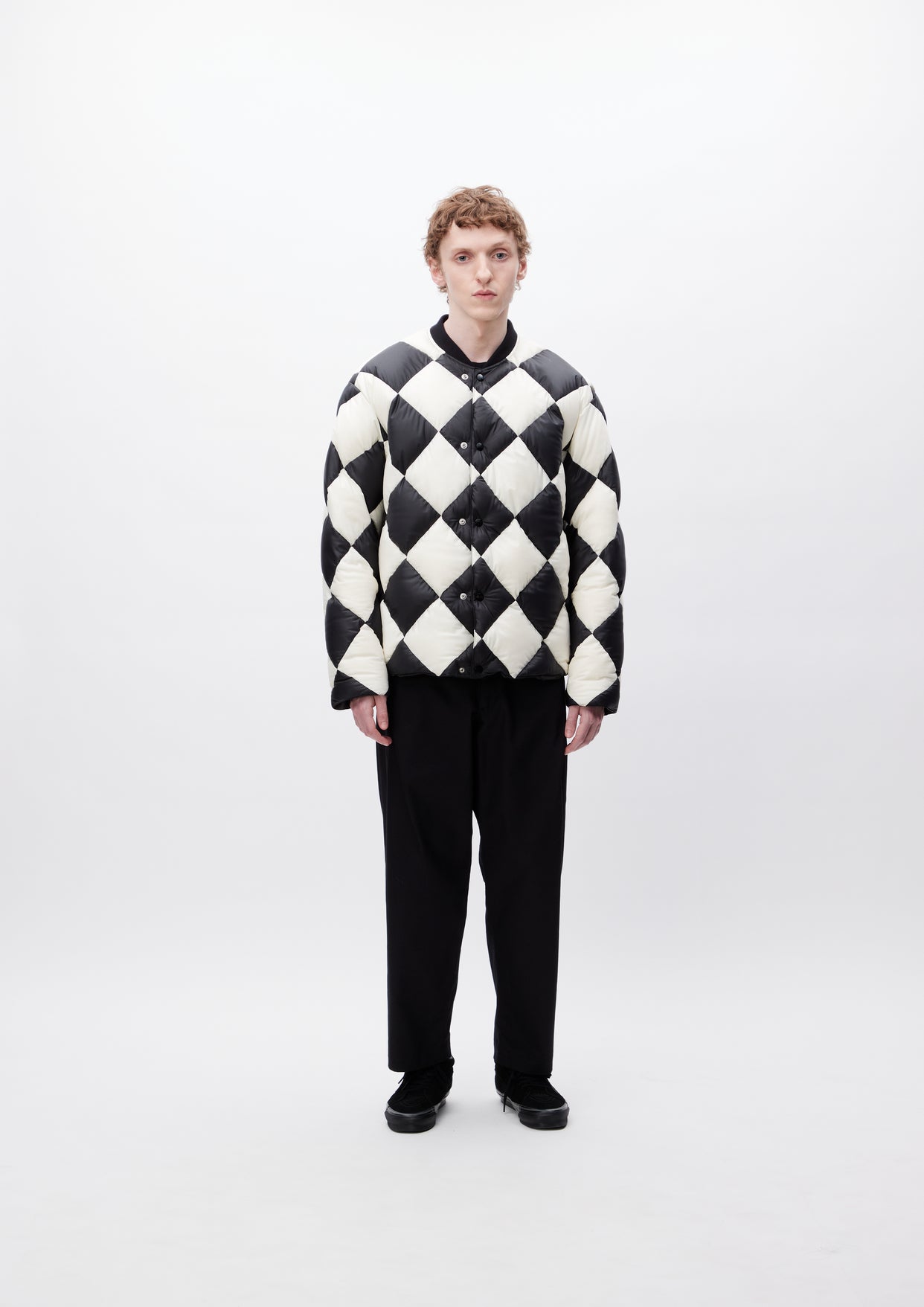 NEIGHBORHOOD CHECKER DOWN JACKET WHITE L