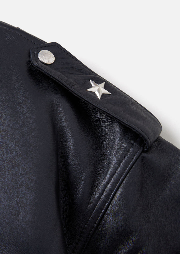 NH X Schott . LEATHER COMBI MA-1 JACKET