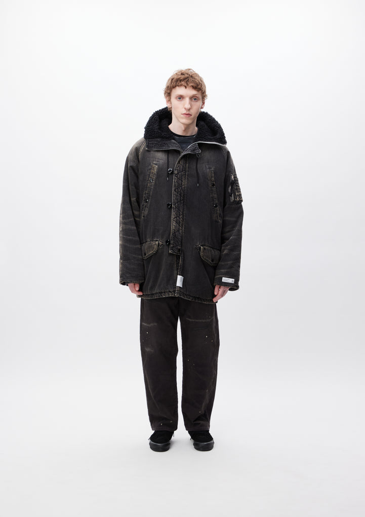 WASHED DENIM N-3B COAT