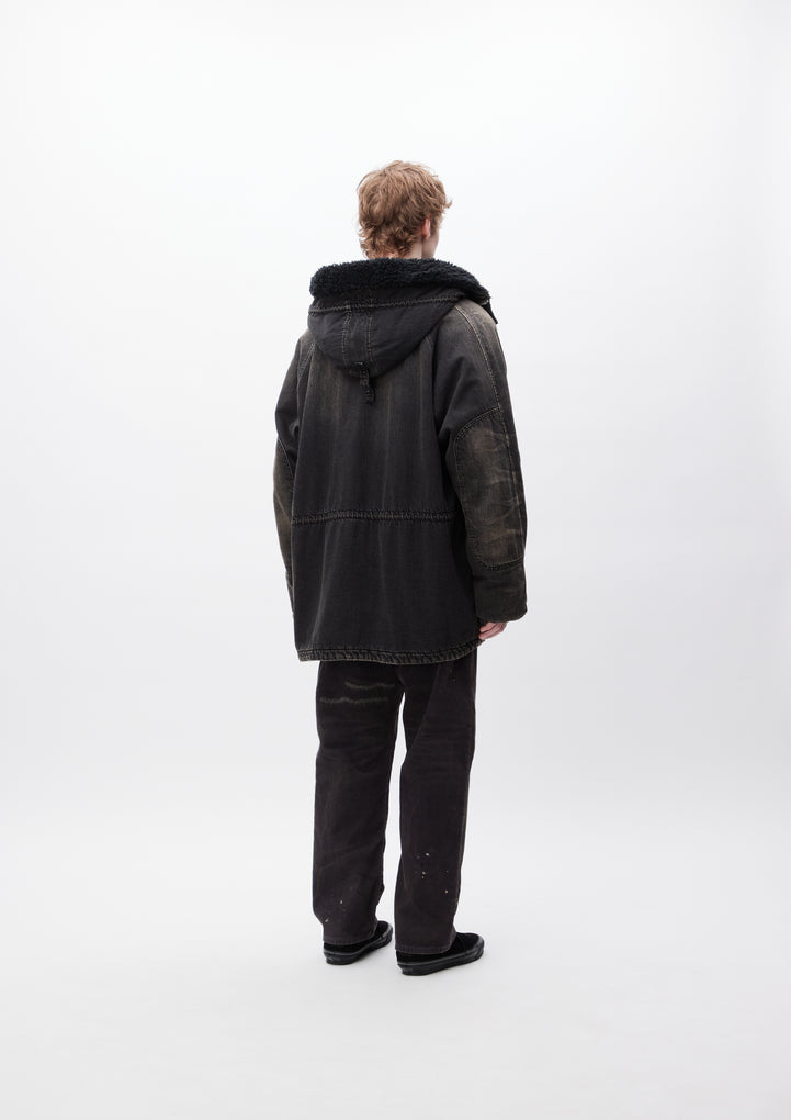 WASHED DENIM N-3B COAT