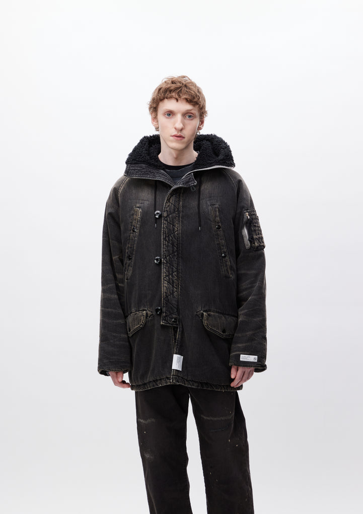 WASHED DENIM N-3B COAT