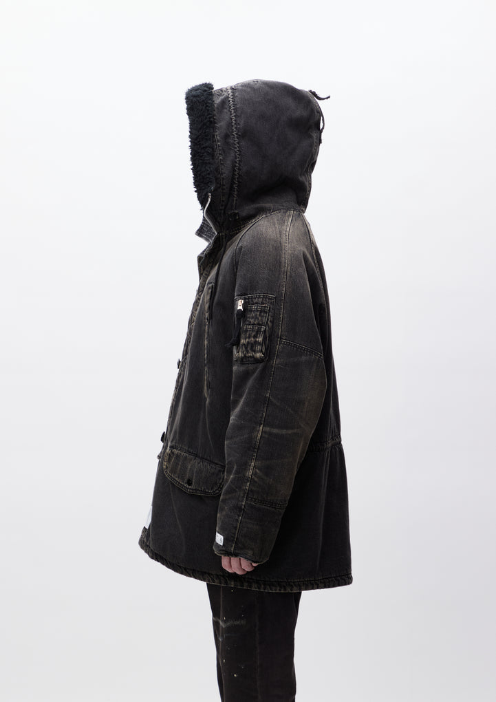 WASHED DENIM N-3B COAT