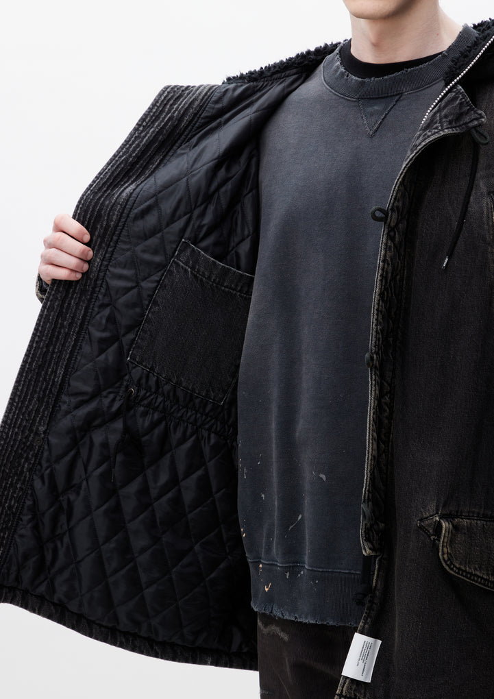 WASHED DENIM N-3B COAT