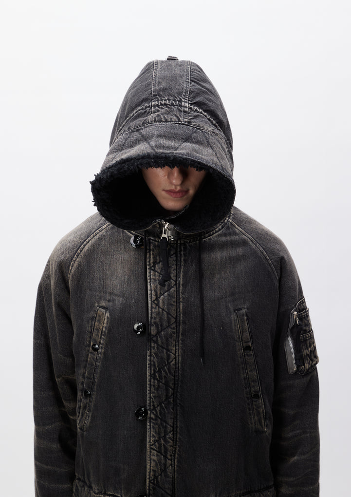 WASHED DENIM N-3B COAT