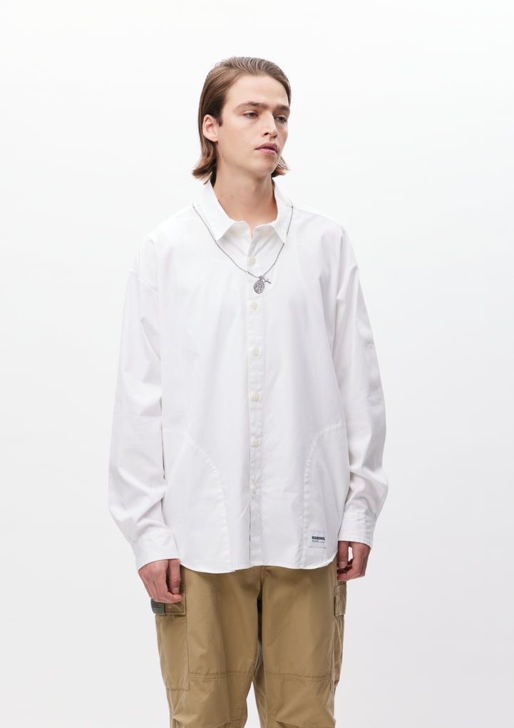 MEDAL & CROSS EMBROIDERY SHIRT LS