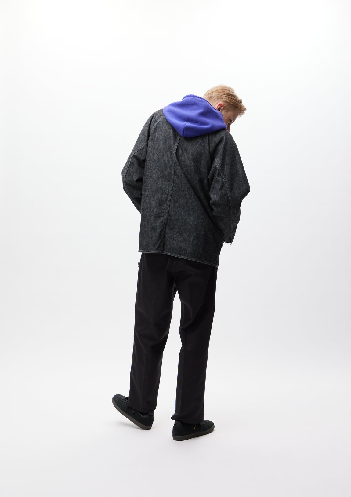 DENIM NO COLLAR JACKET DENIM NO COLLAR JACKET
