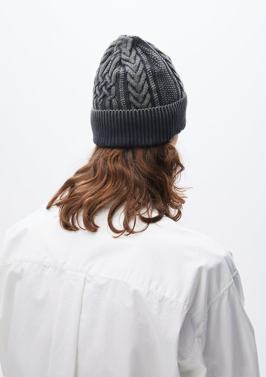 WASHED CABLE BEANIE
