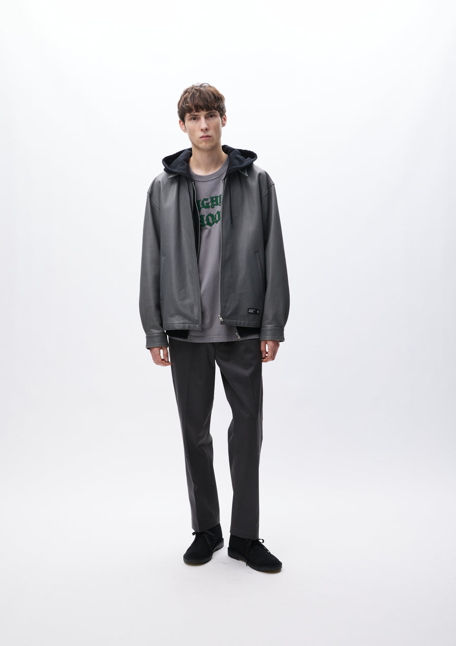 NEIGHBORHOOD LEATHER ZIP WORK JACKET L