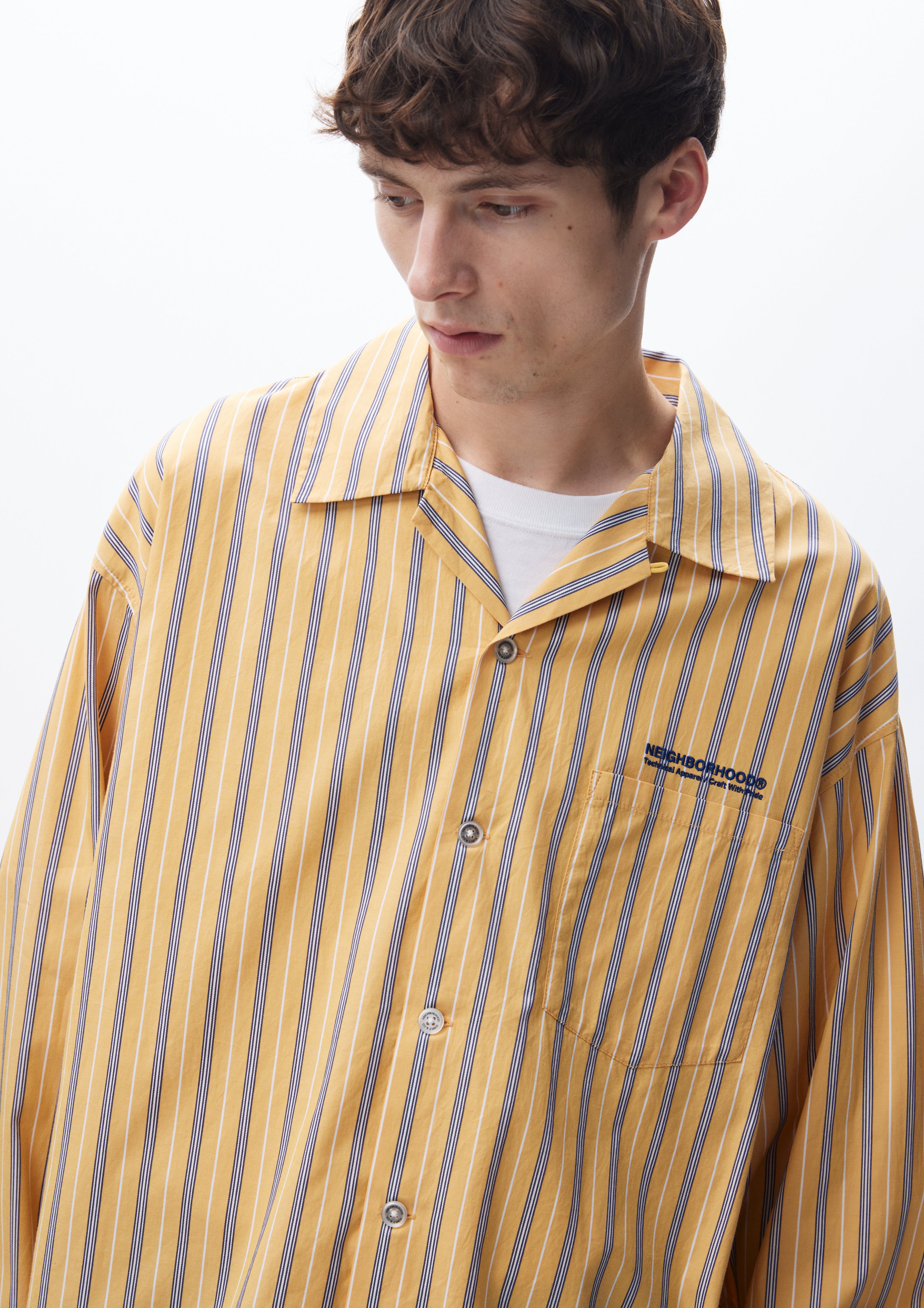 NEIGHBORHOOD STRIPE WORK SHIRT LS L