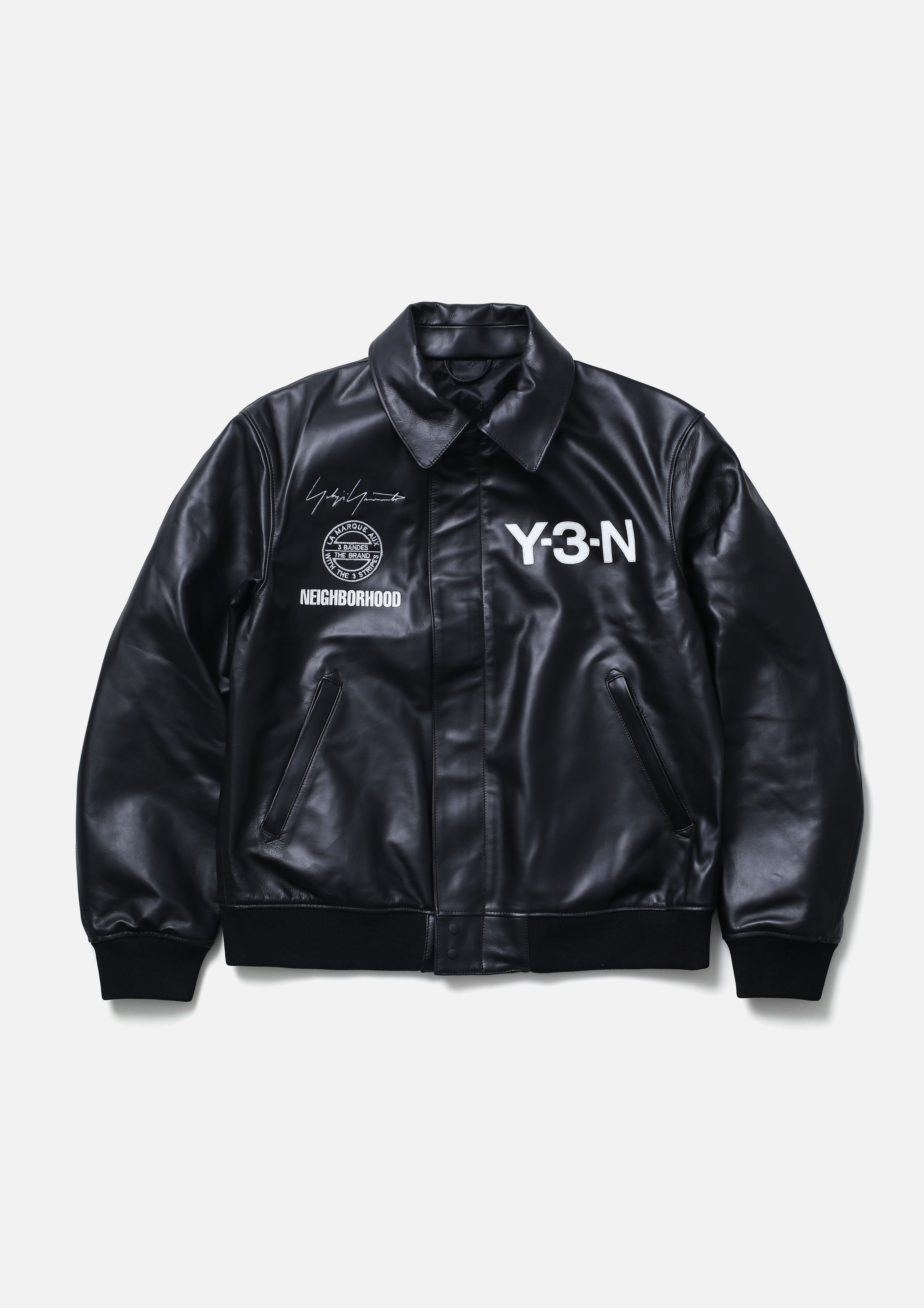 Y-3 NBHD LEATHER BOMBER JACKET