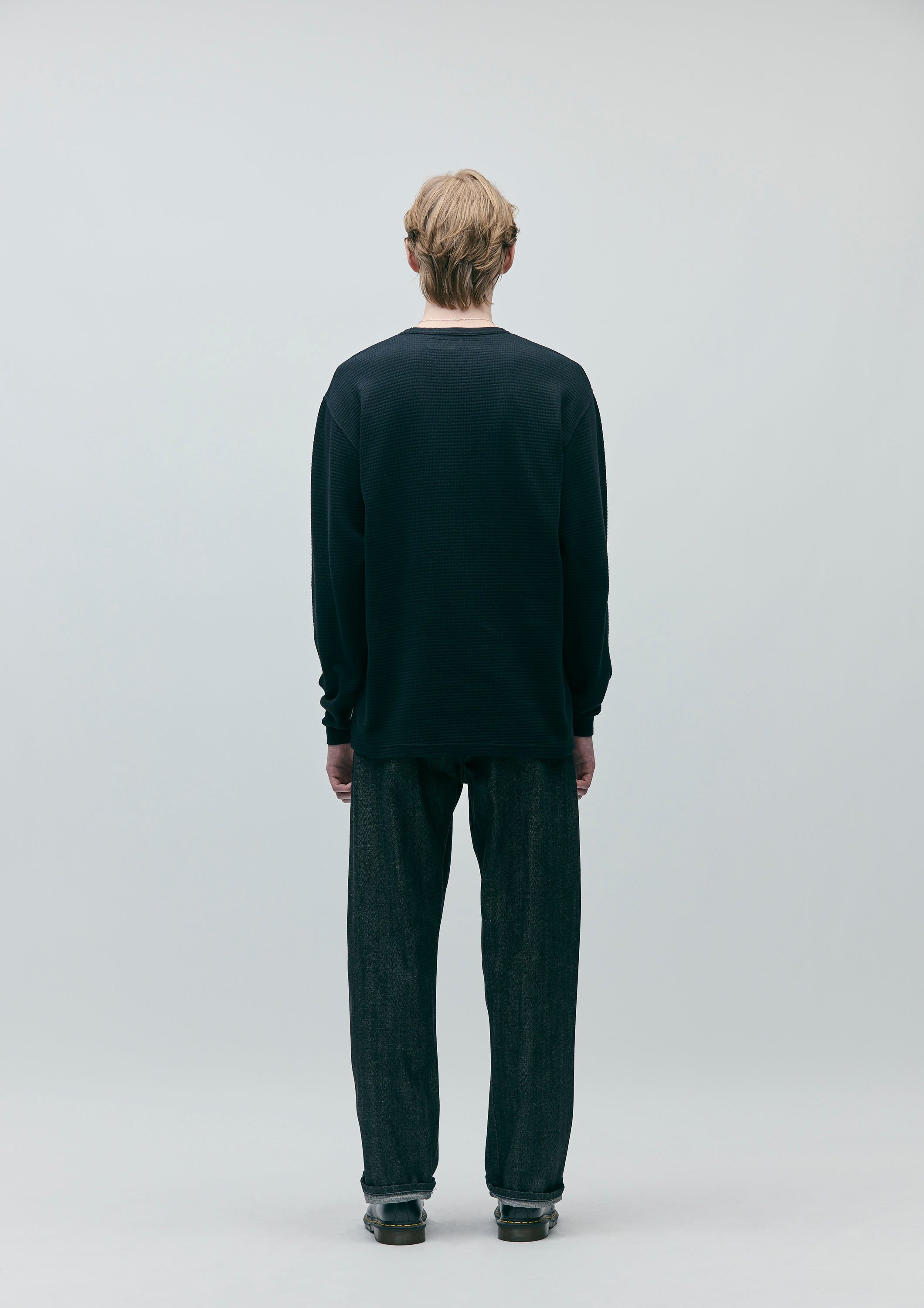 WAFFLE FABRIC CREWNECK LS-2