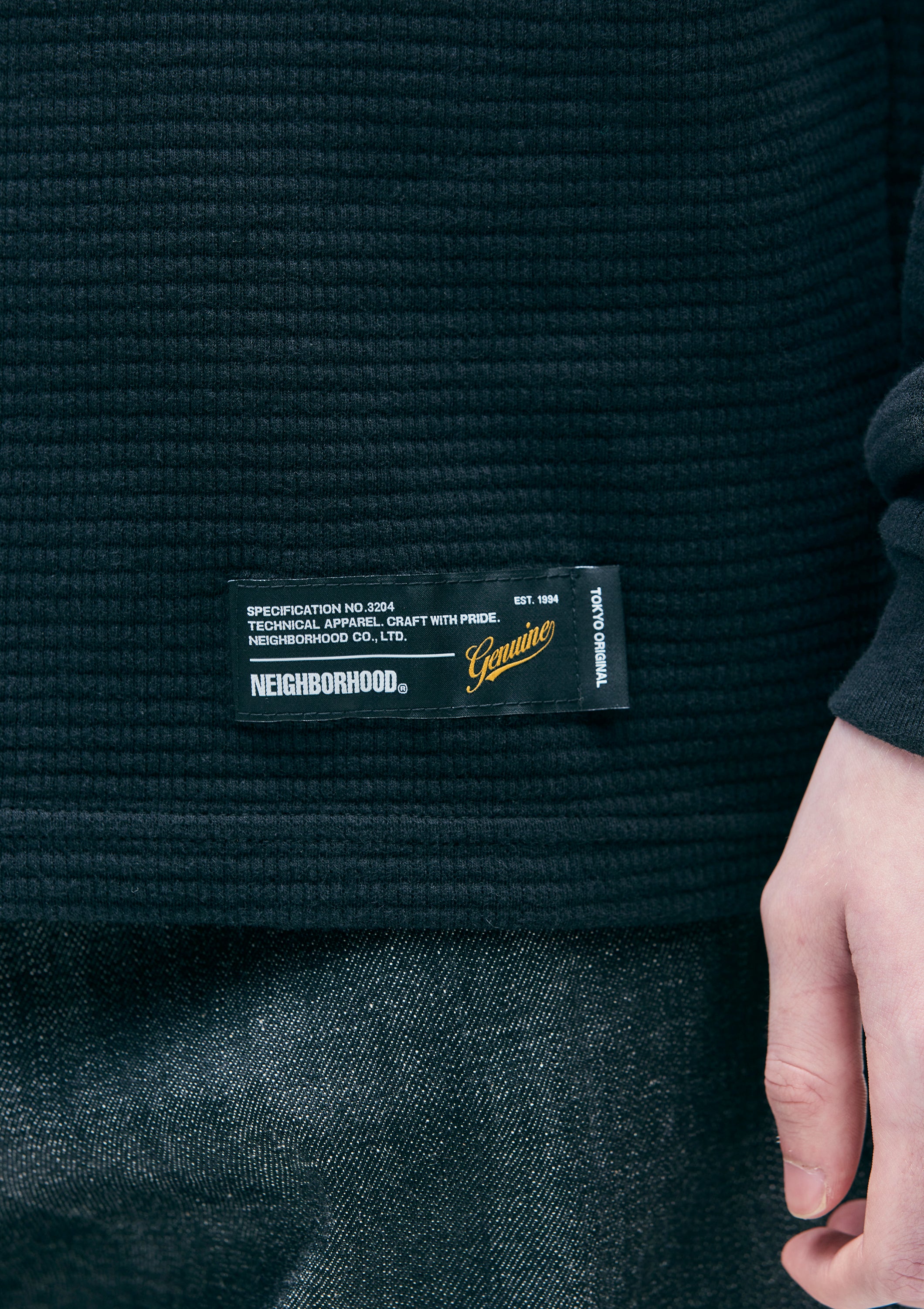 WAFFLE FABRIC CREWNECK LS-2