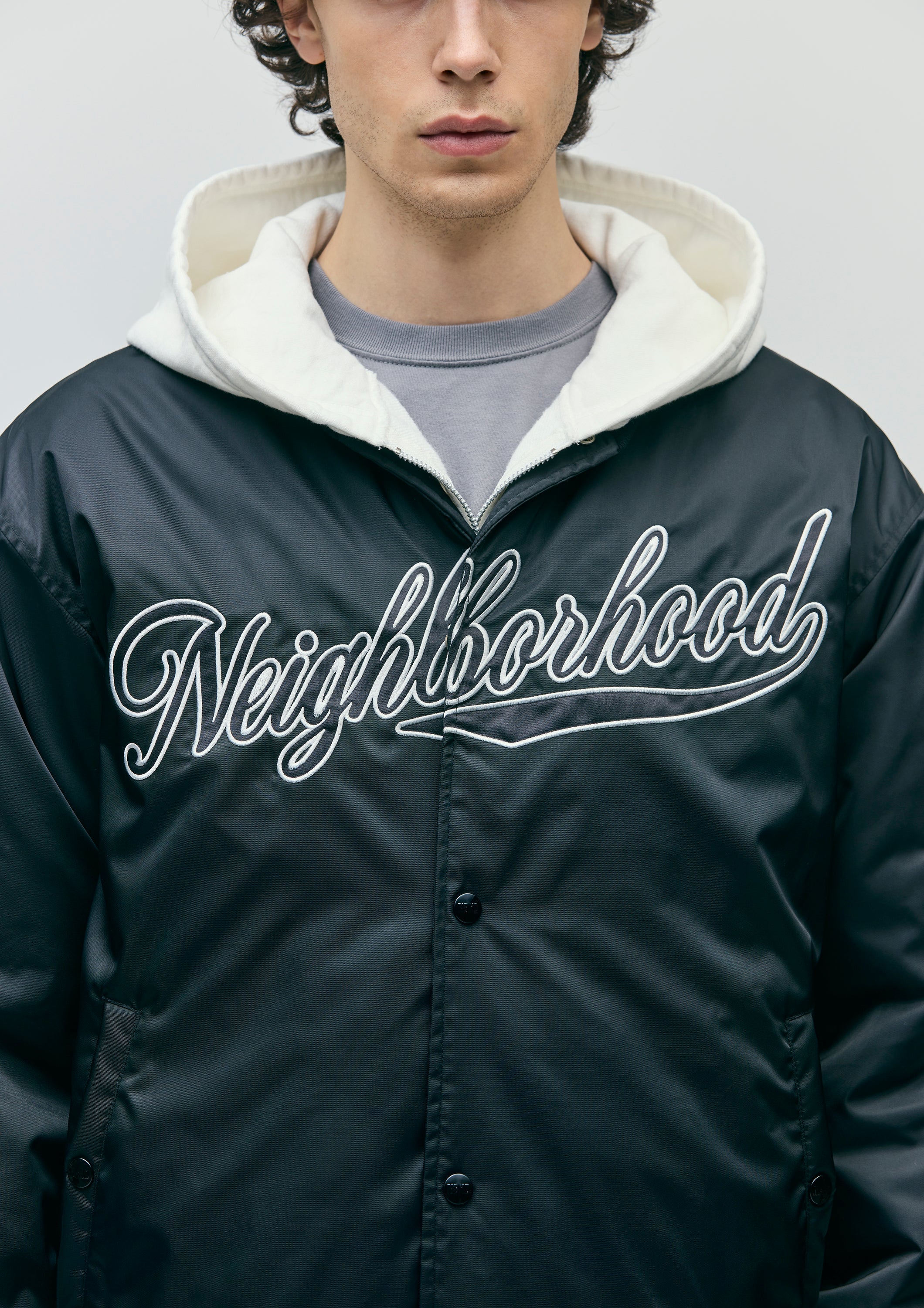 NEIGHBORHOOD ナイロンジャケット　　BASEBALL JACKET Neighborhood Men's Baseball Jacket in Black Neighborhood