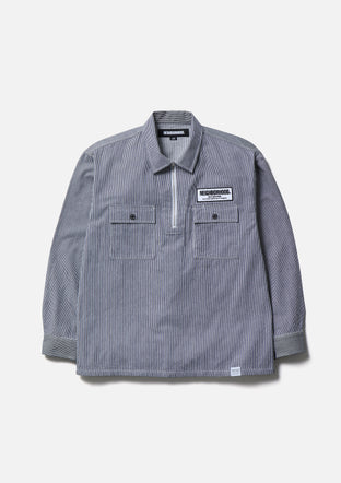 シャンシャン　neighborhood シャツ コットンラミー シャンブレー 七分袖カッタウェイカラーシャツ