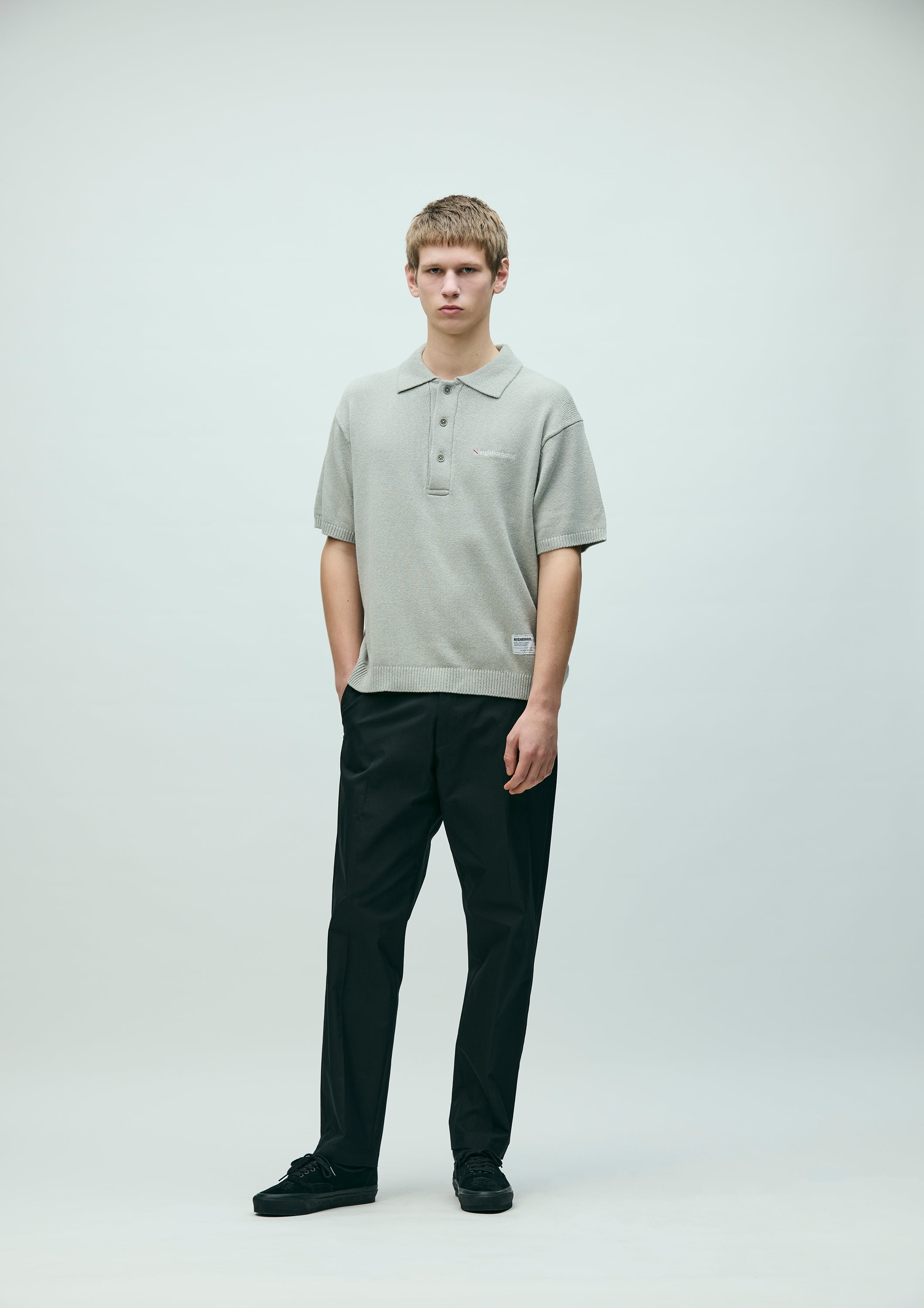 KNIT POLO SS