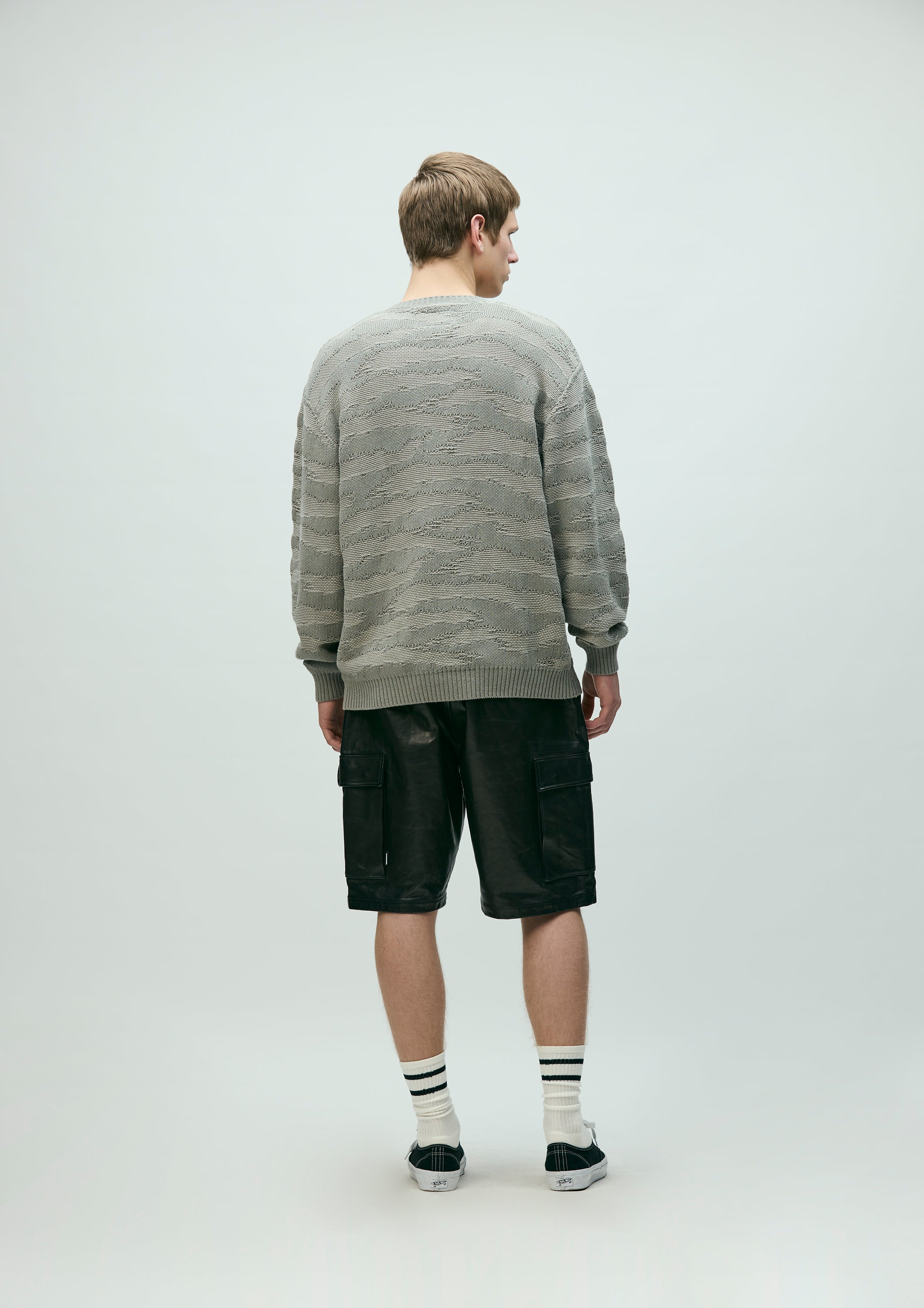 CAMO PATTERN CREWNECK SWEATER