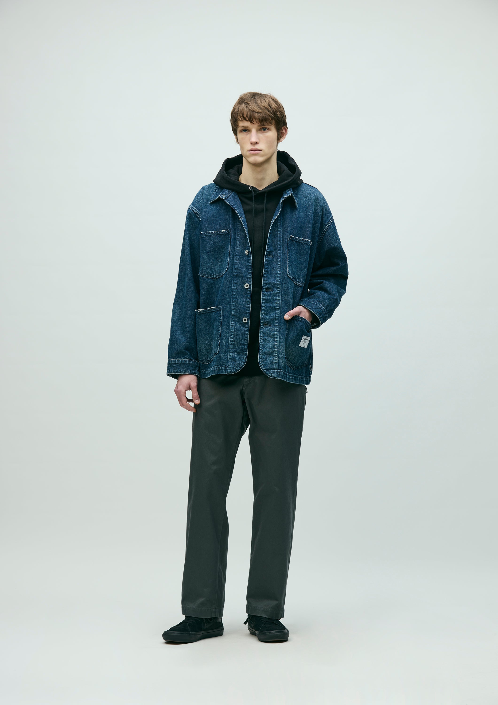 WASHED DENIM COVERALL JACKET