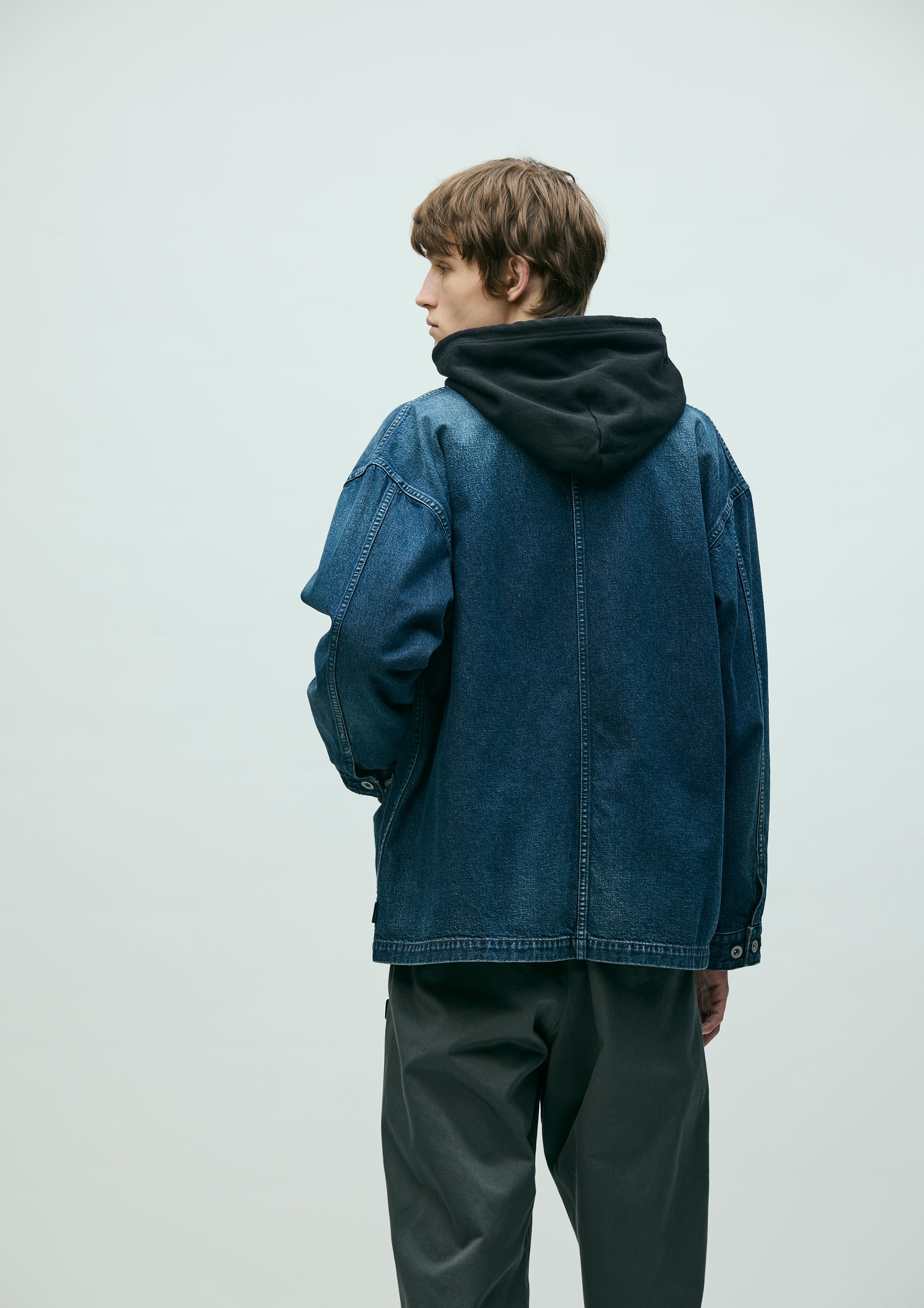 WASHED DENIM COVERALL JACKET