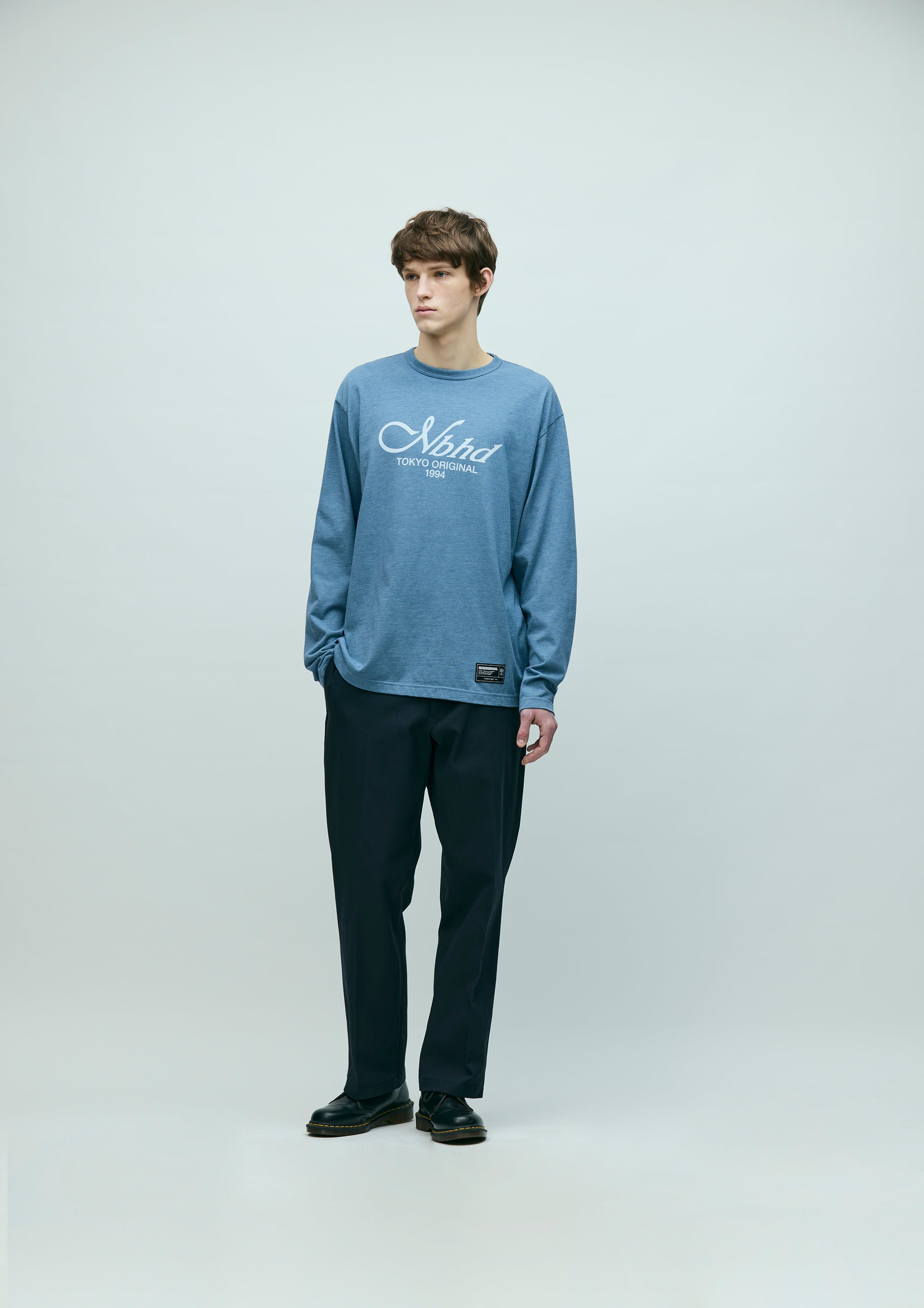 HEATHER FABRIC TEE LS